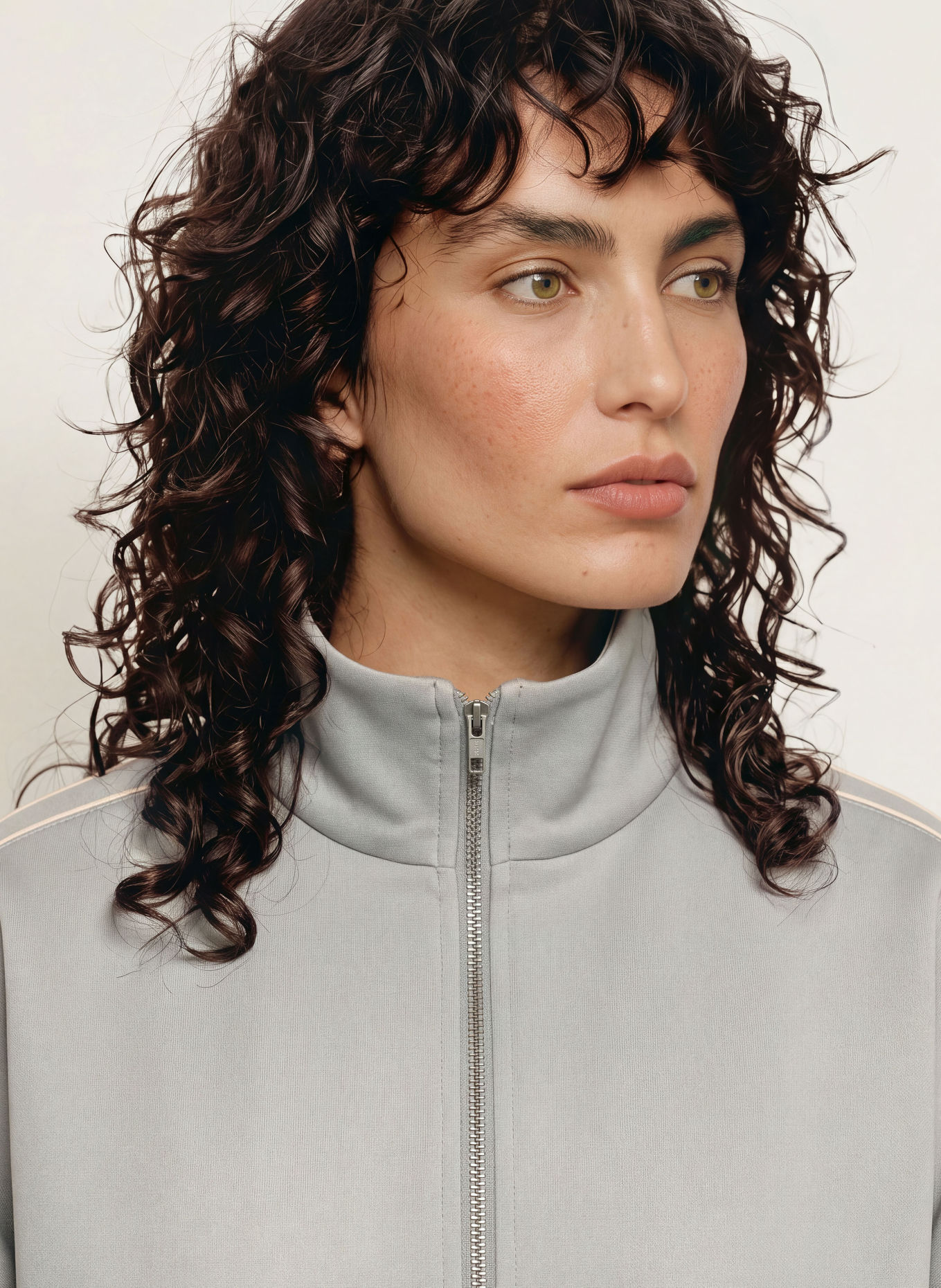 DRYKORN SULBY Jersey Jacket: GRAY / CREAM