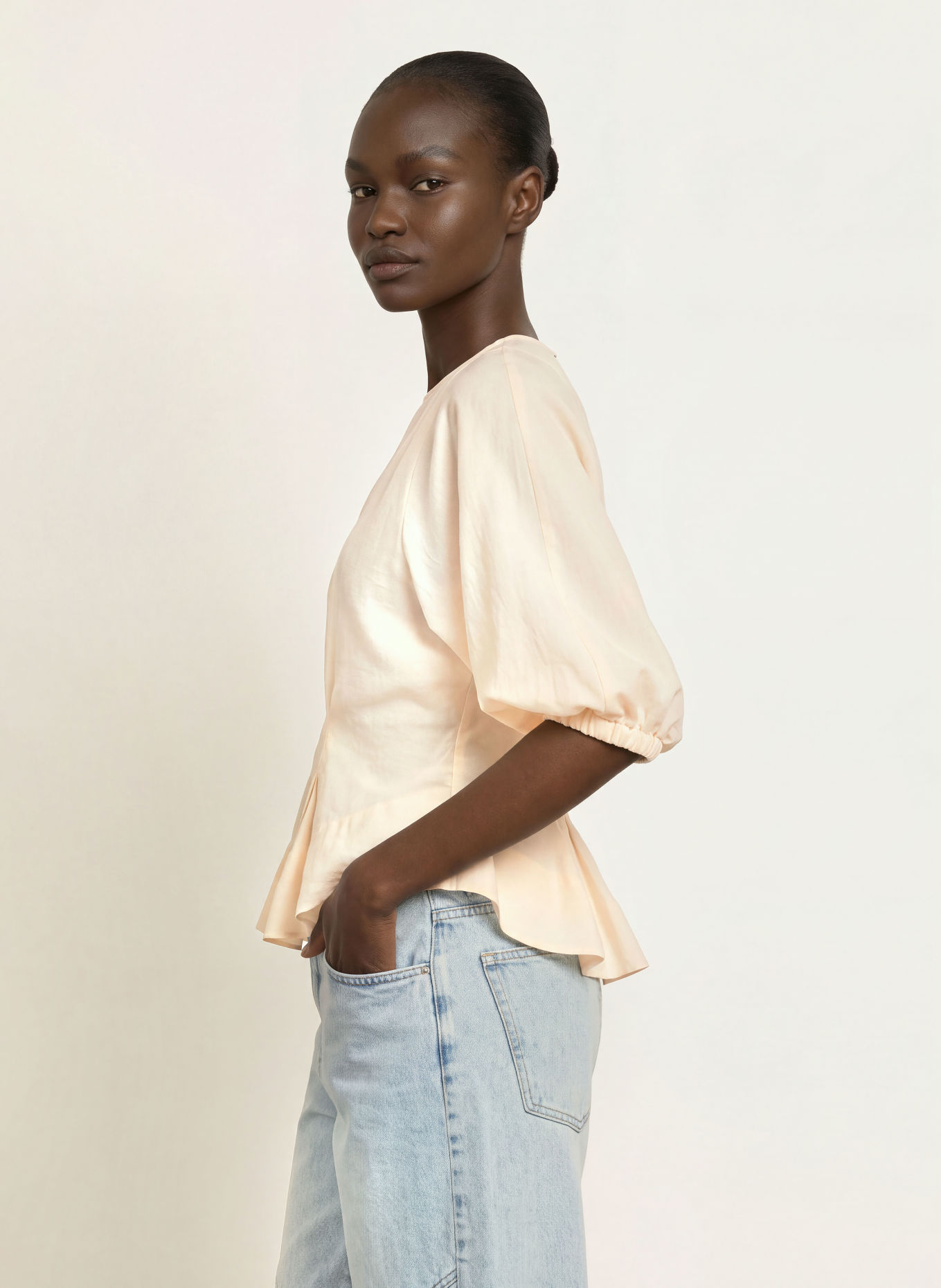 DRYKORN Blusenshirt JUNAIA mit 3/4-Arm: CREME