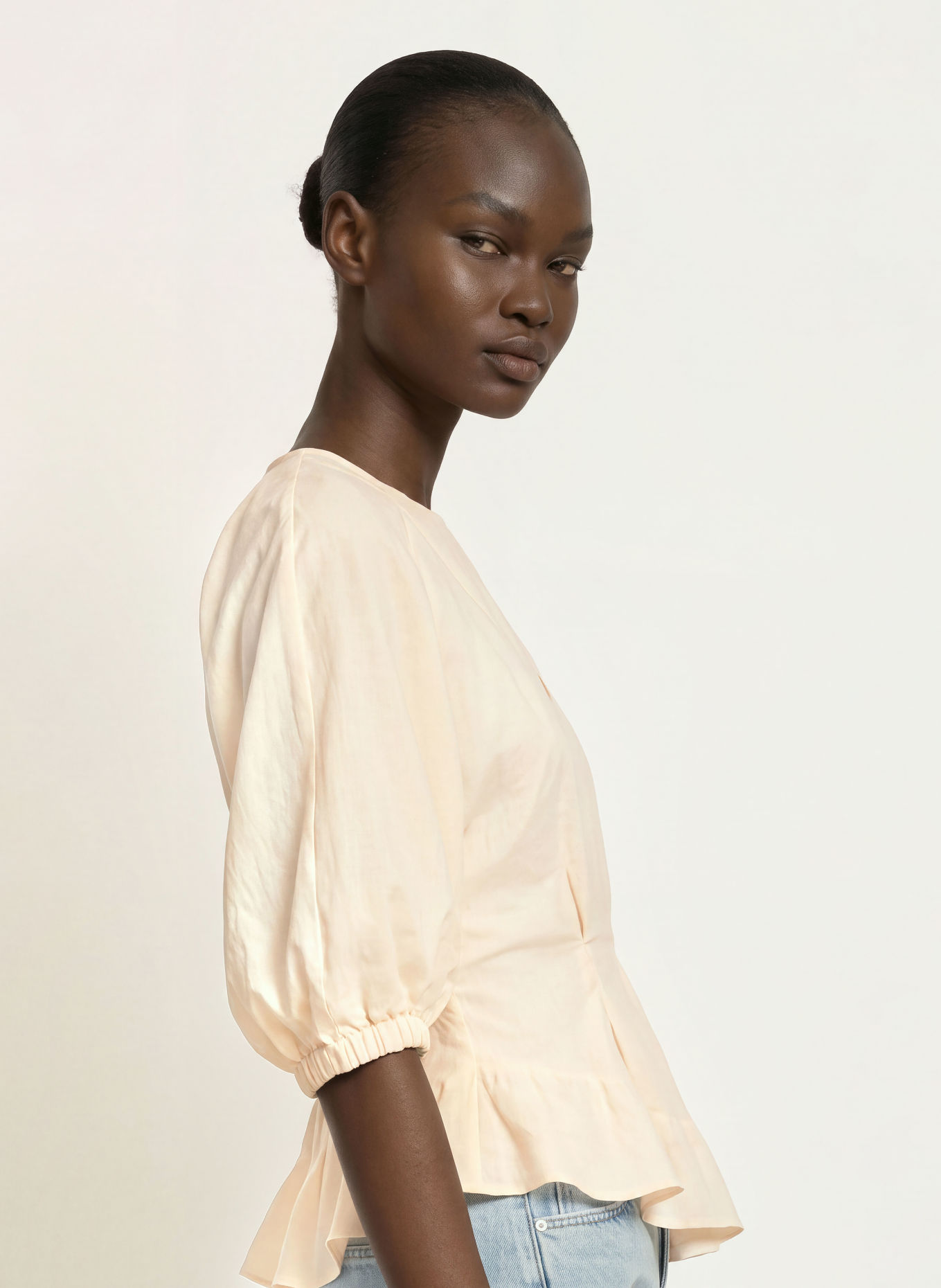 DRYKORN Blusenshirt JUNAIA mit 3/4-Arm: CREME