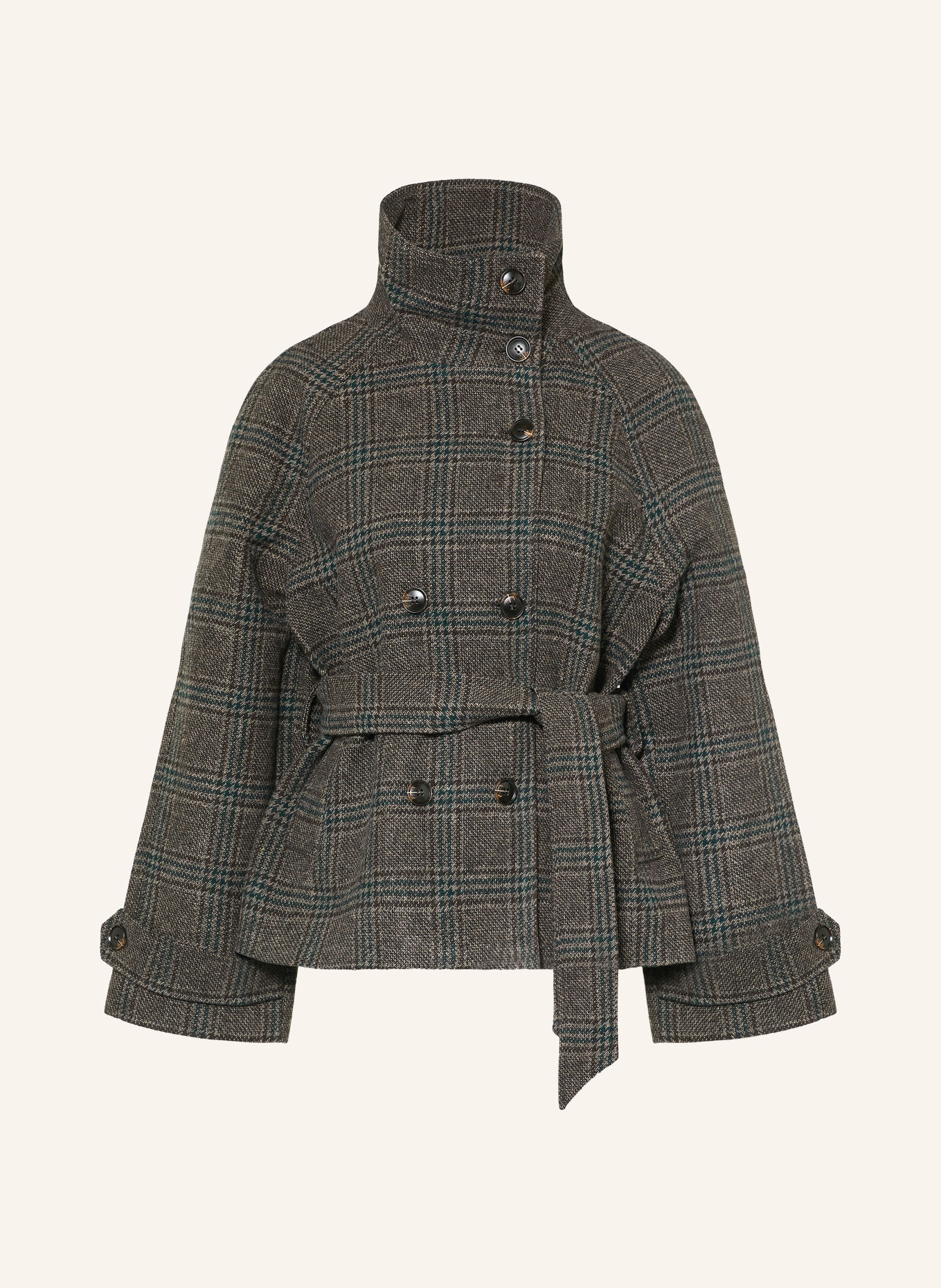 NEO NOIR MUNET-cabanjas van tweed: MARRON FONCÉ / LICHTBRUIN / PETROL