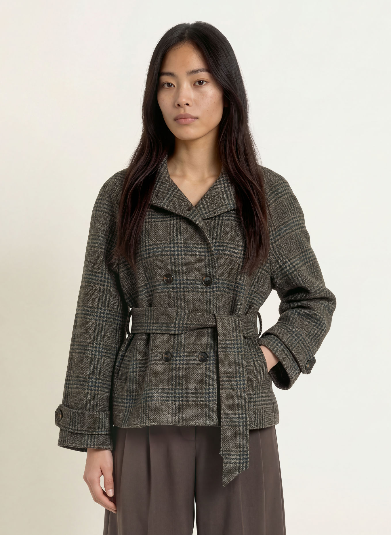 NEO NOIR MUNET-cabanjas van tweed: MARRON FONCÉ / LICHTBRUIN / PETROL