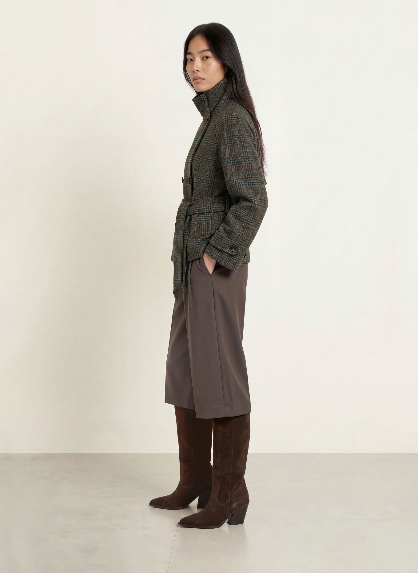 NEO NOIR MUNET-cabanjas van tweed: MARRON FONCÉ / LICHTBRUIN / PETROL