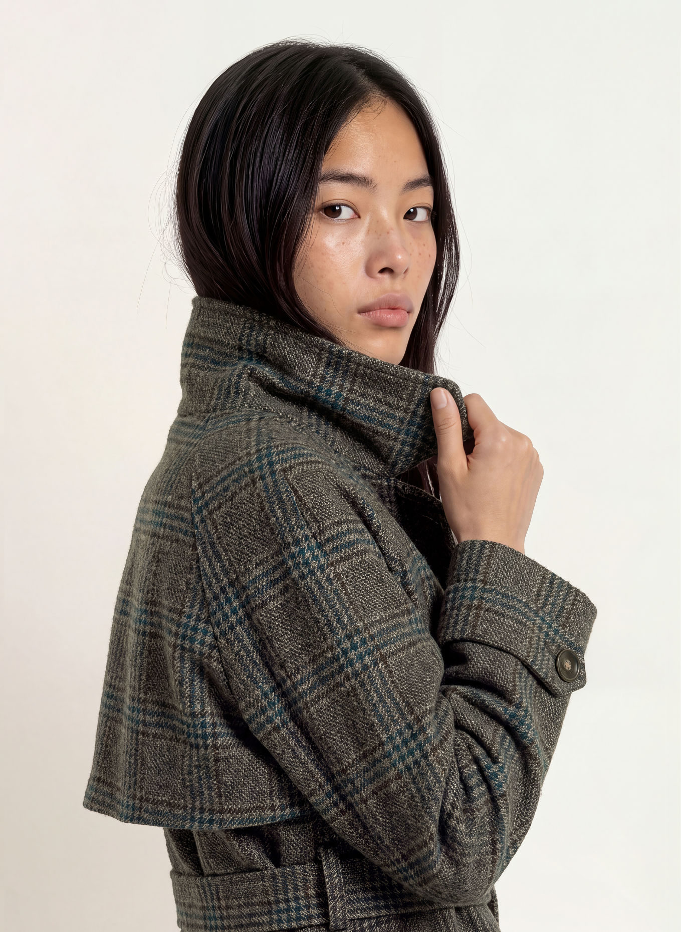 NEO NOIR MUNET-cabanjas van tweed: MARRON FONCÉ / LICHTBRUIN / PETROL