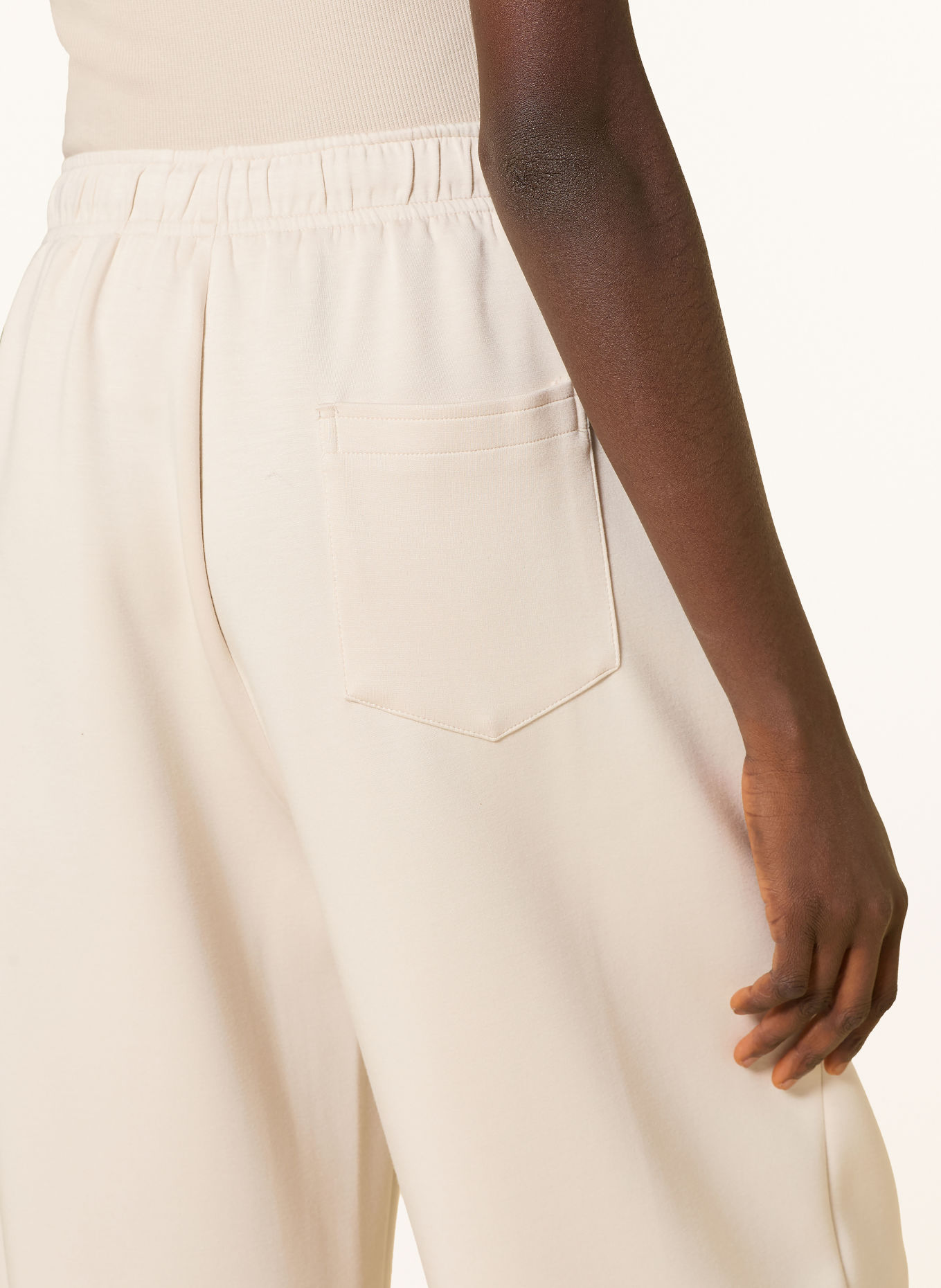 Oui Jersey trousers: ECRU