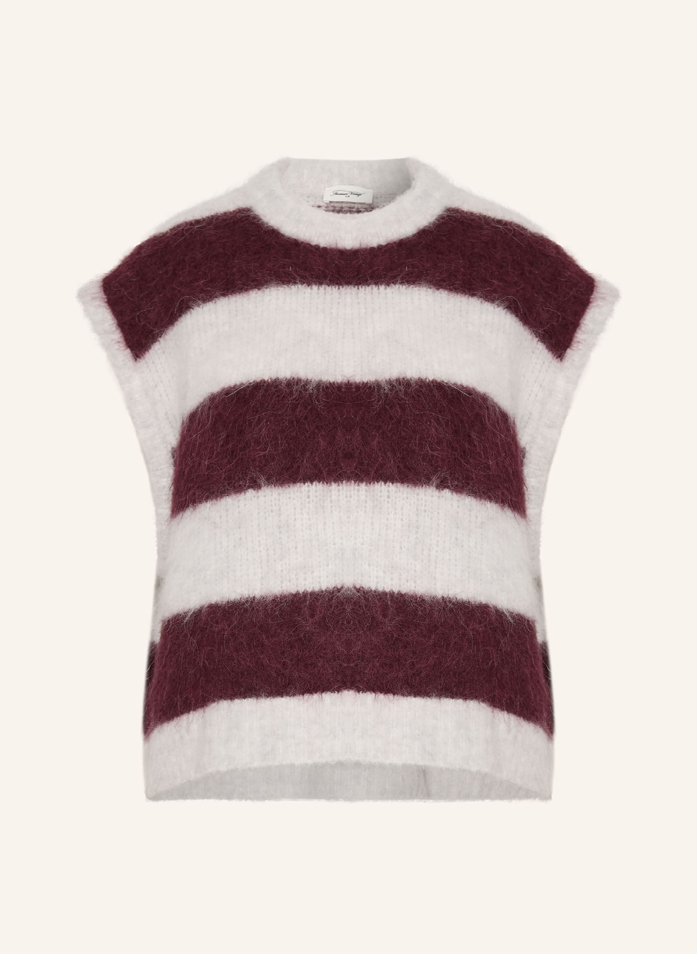 American Vintage Alpaca Sweater Vest: DARK RED / ECRU
