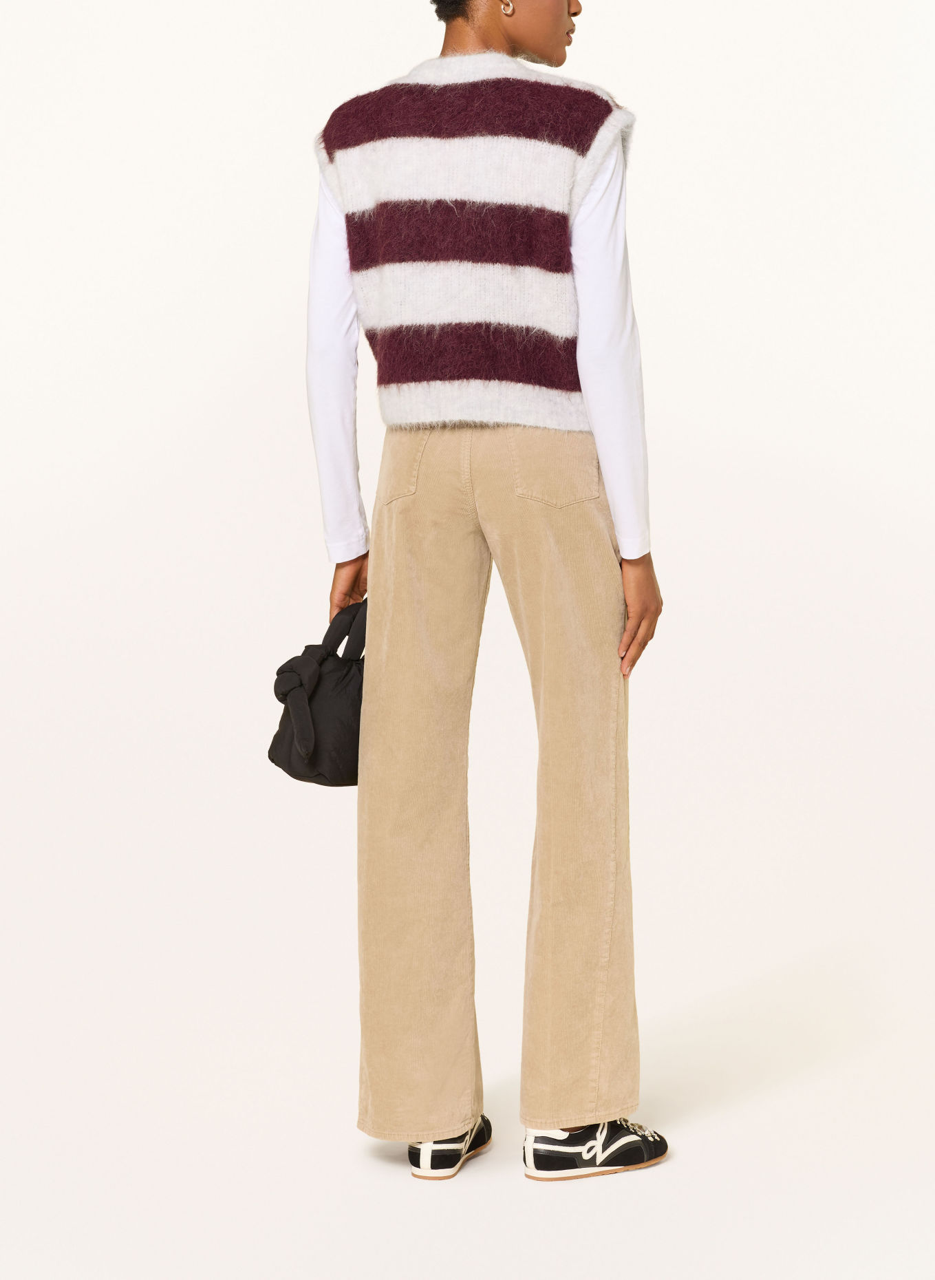 American Vintage Alpaca Sweater Vest: DARK RED / ECRU
