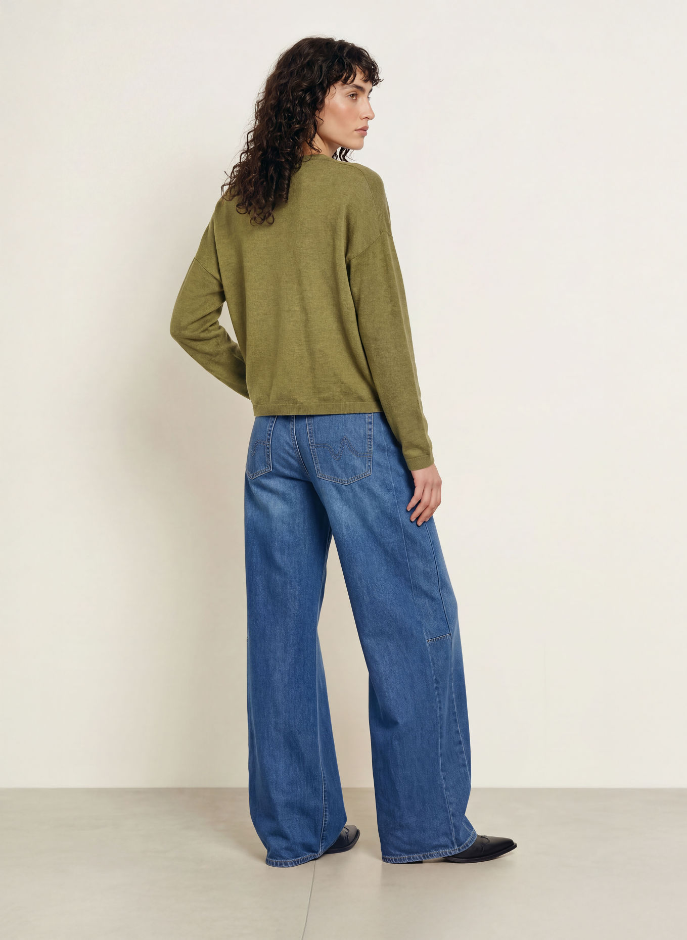 American Vintage TOIMA Sweater: OLIVE