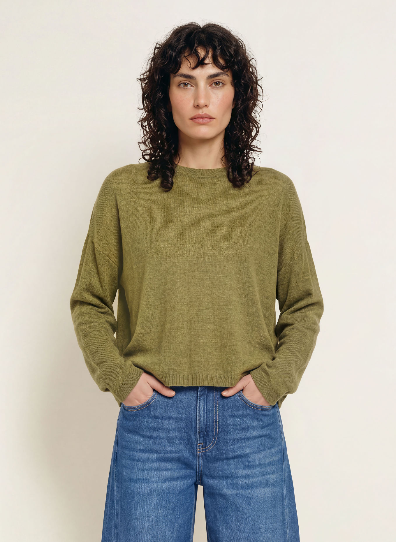 American Vintage TOIMA Sweater: OLIVE