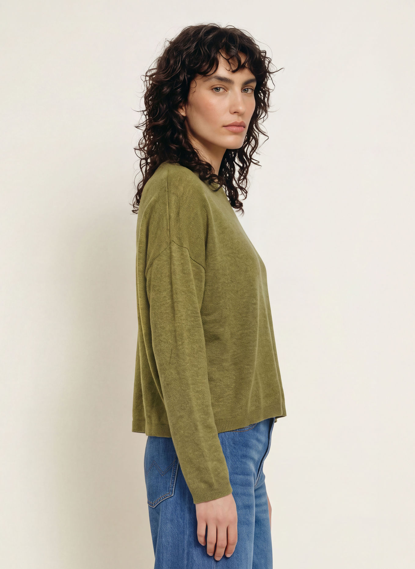 American Vintage TOIMA Sweater: OLIVE