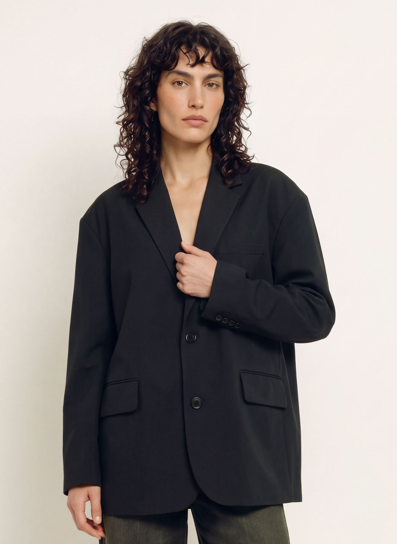 American Vintage Lange blazer AYANY: DONKERBLAUW