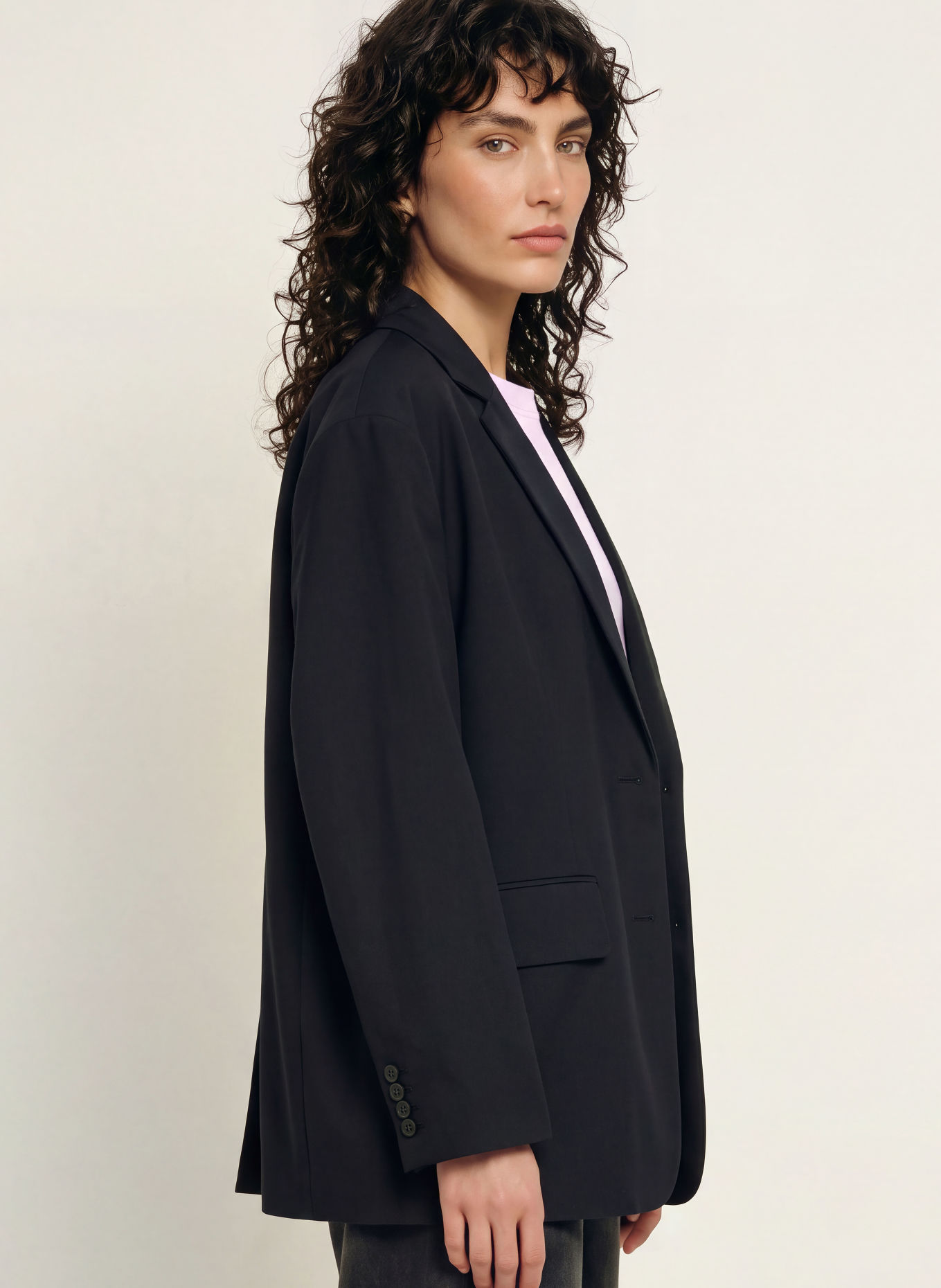 American Vintage Lange blazer AYANY: DONKERBLAUW