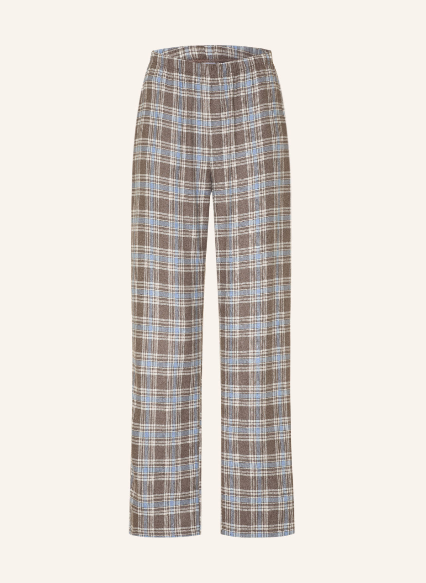 CALIDA ALPINE M&M Pajama bottoms: TAUPE / LIGHT BLUE / WHITE