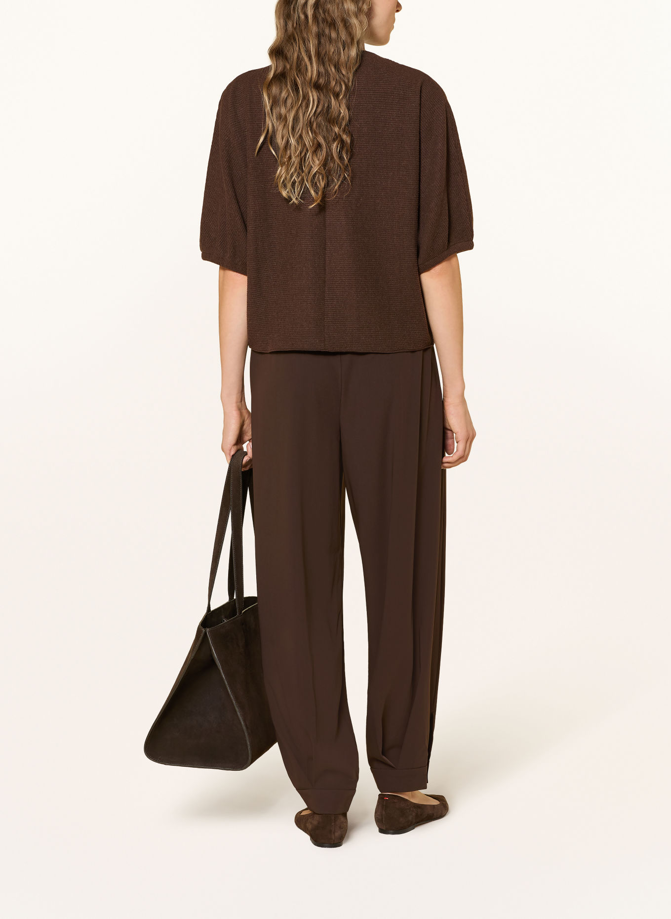 OPUS SKUPIN Shirt with 3/4 sleeves: DARK BROWN