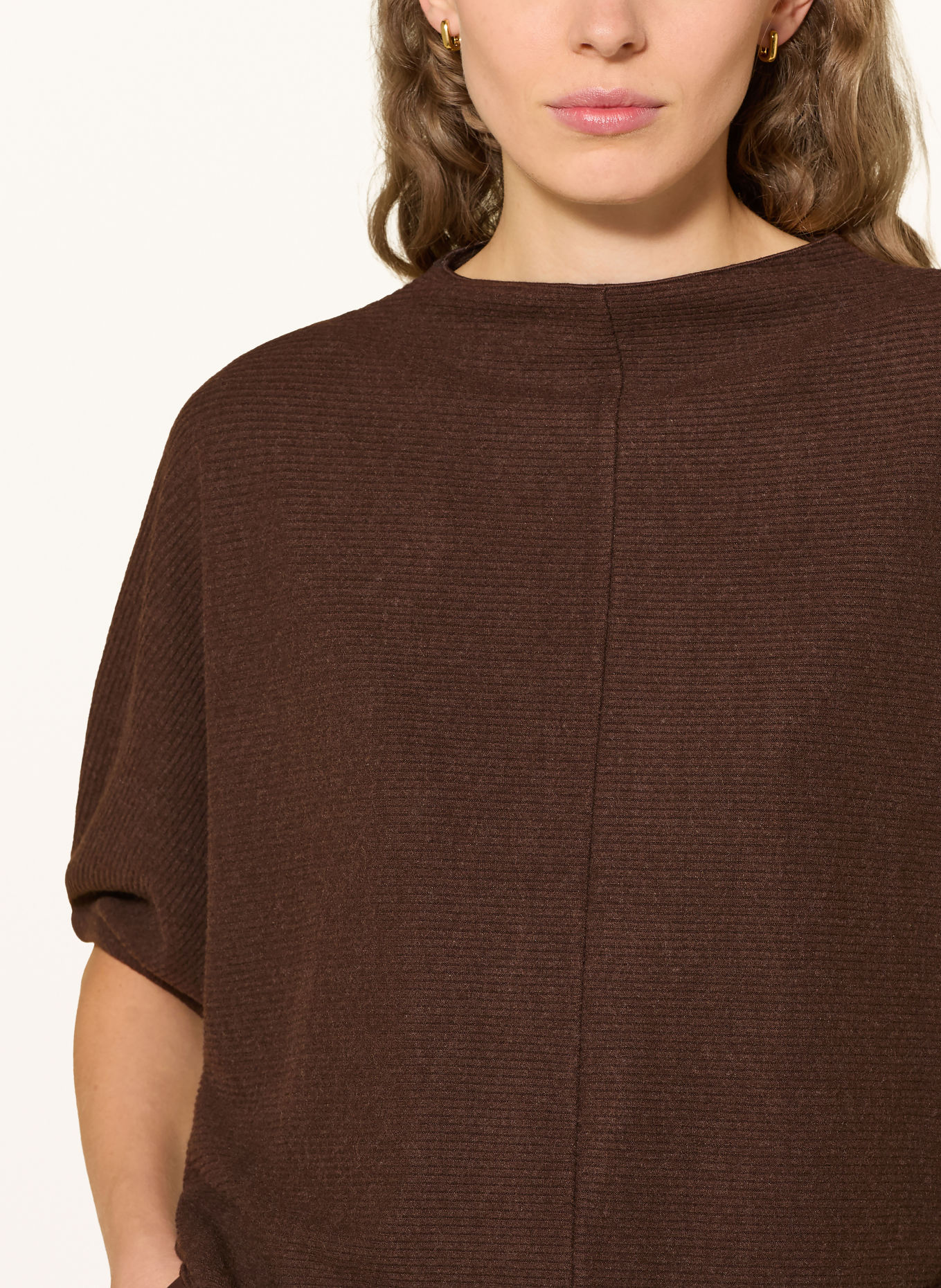 OPUS SKUPIN Shirt with 3/4 sleeves: DARK BROWN