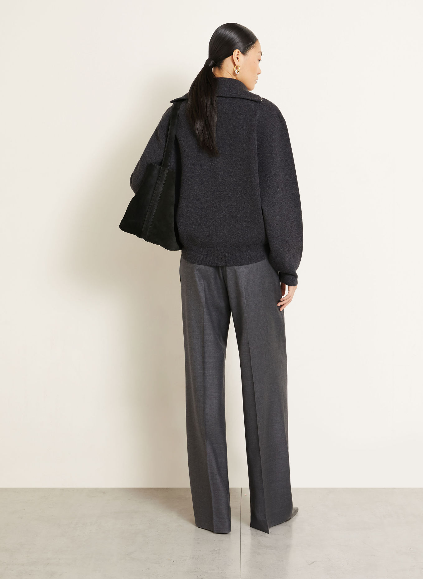 RÓHE Half-zip sweater: DARK GRAY