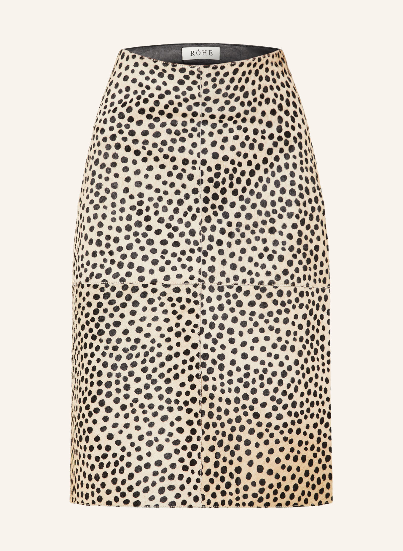 RÓHE Lederen rok: BEIGE / ZWART