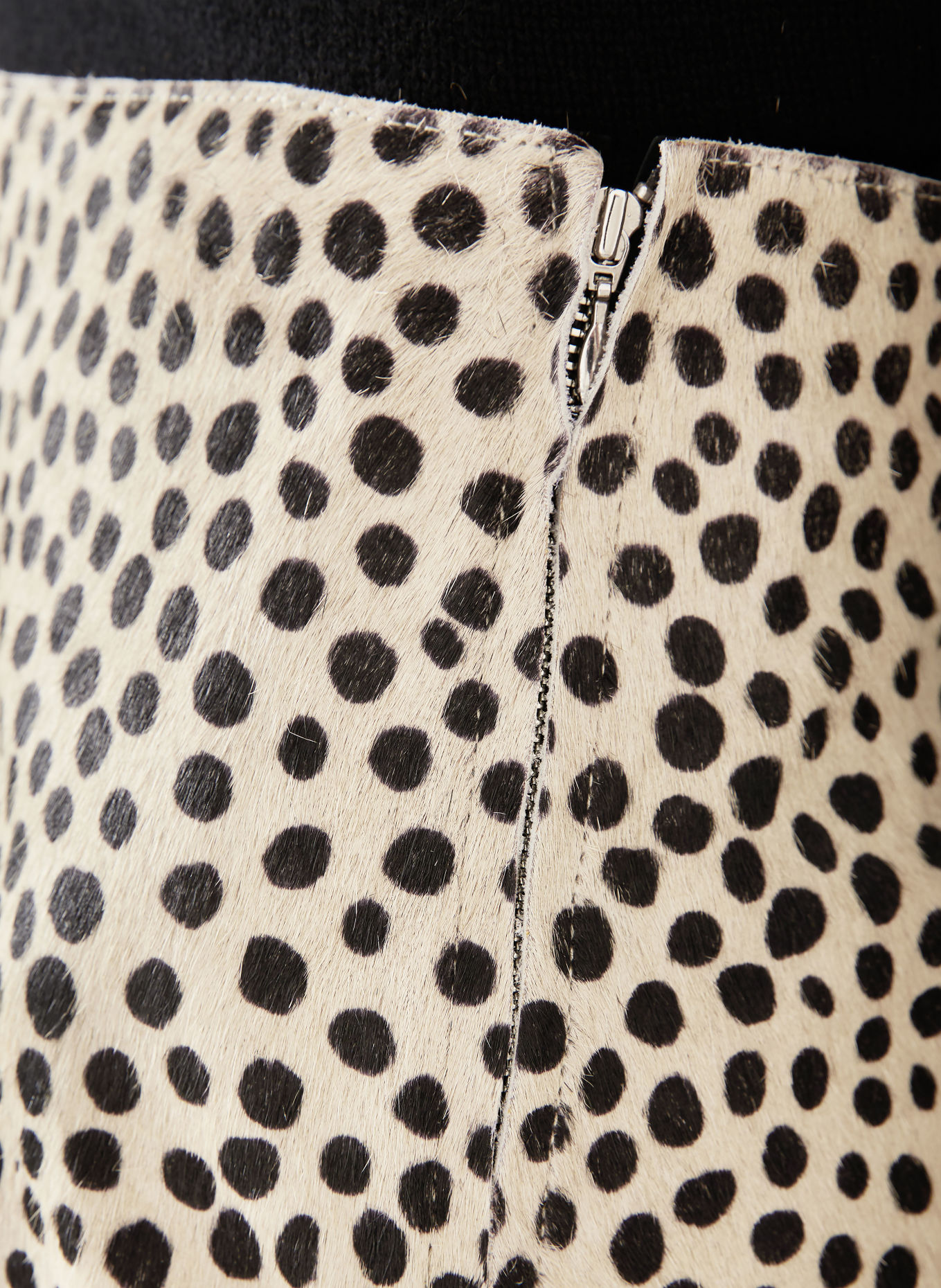 RÓHE Lederen rok: BEIGE / ZWART
