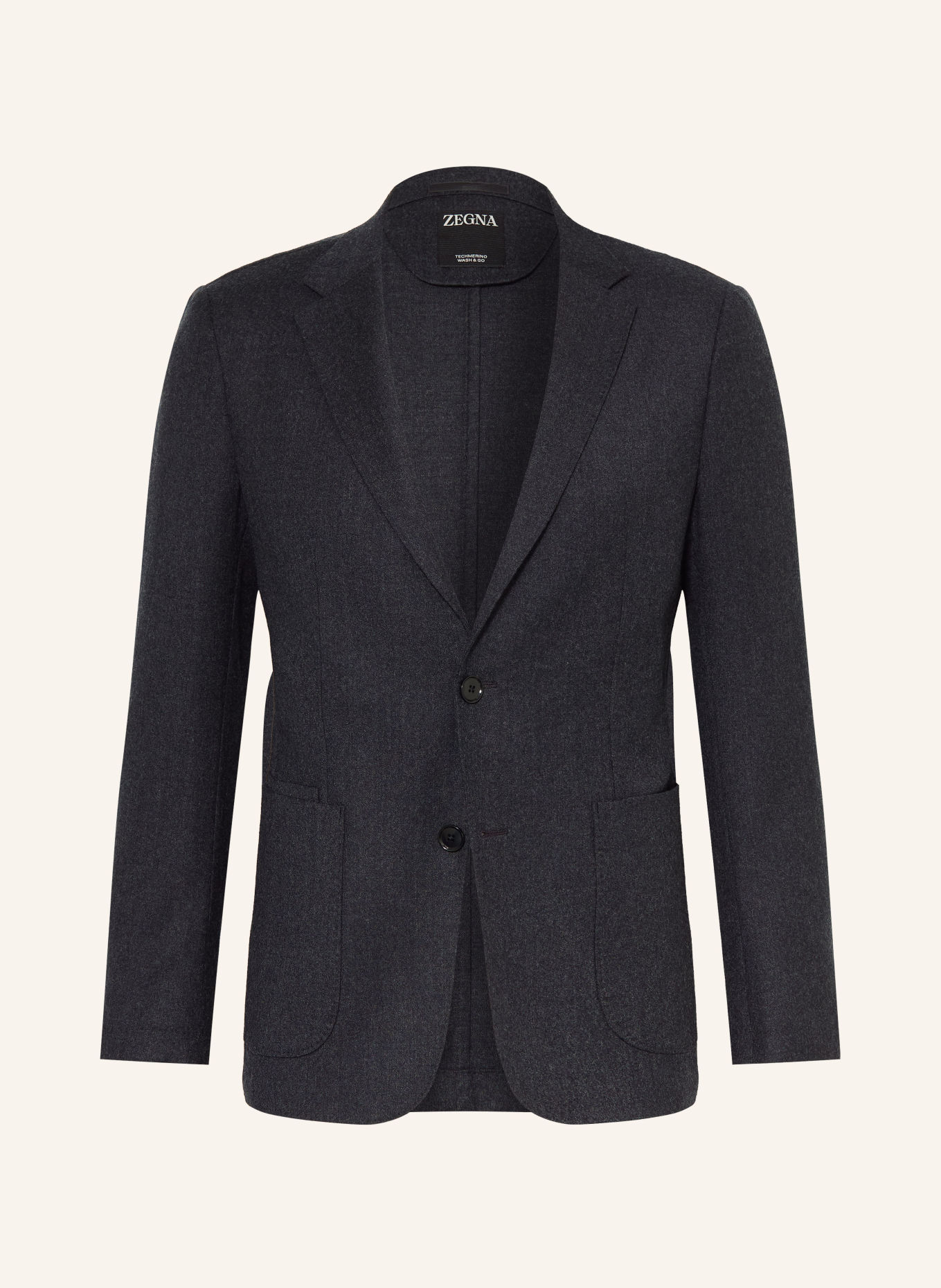 ZEGNA Veste en flanelle coupe extra slim: GRIS FONCÉ