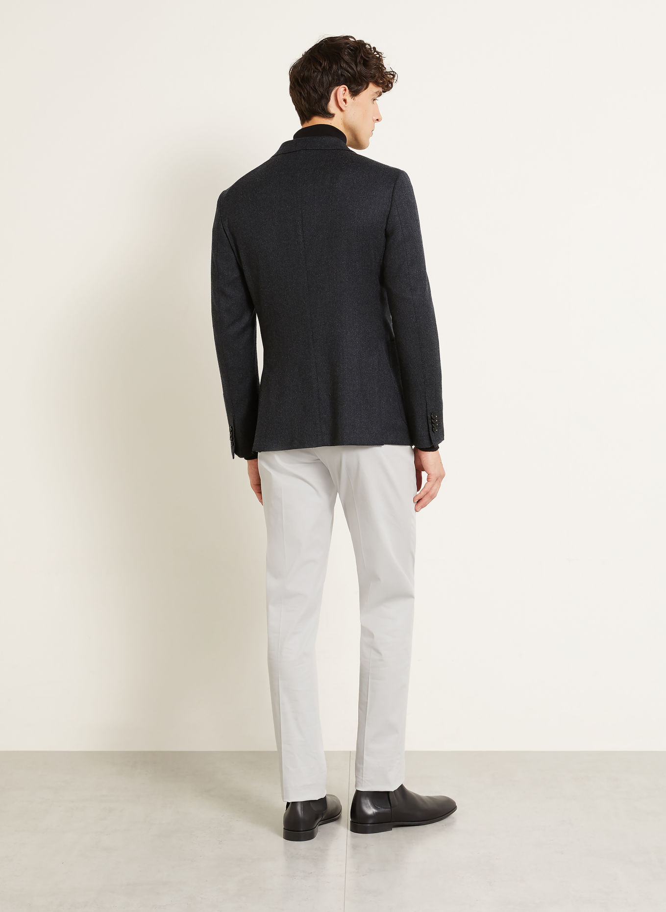 ZEGNA Veste en flanelle coupe extra slim: GRIS FONCÉ