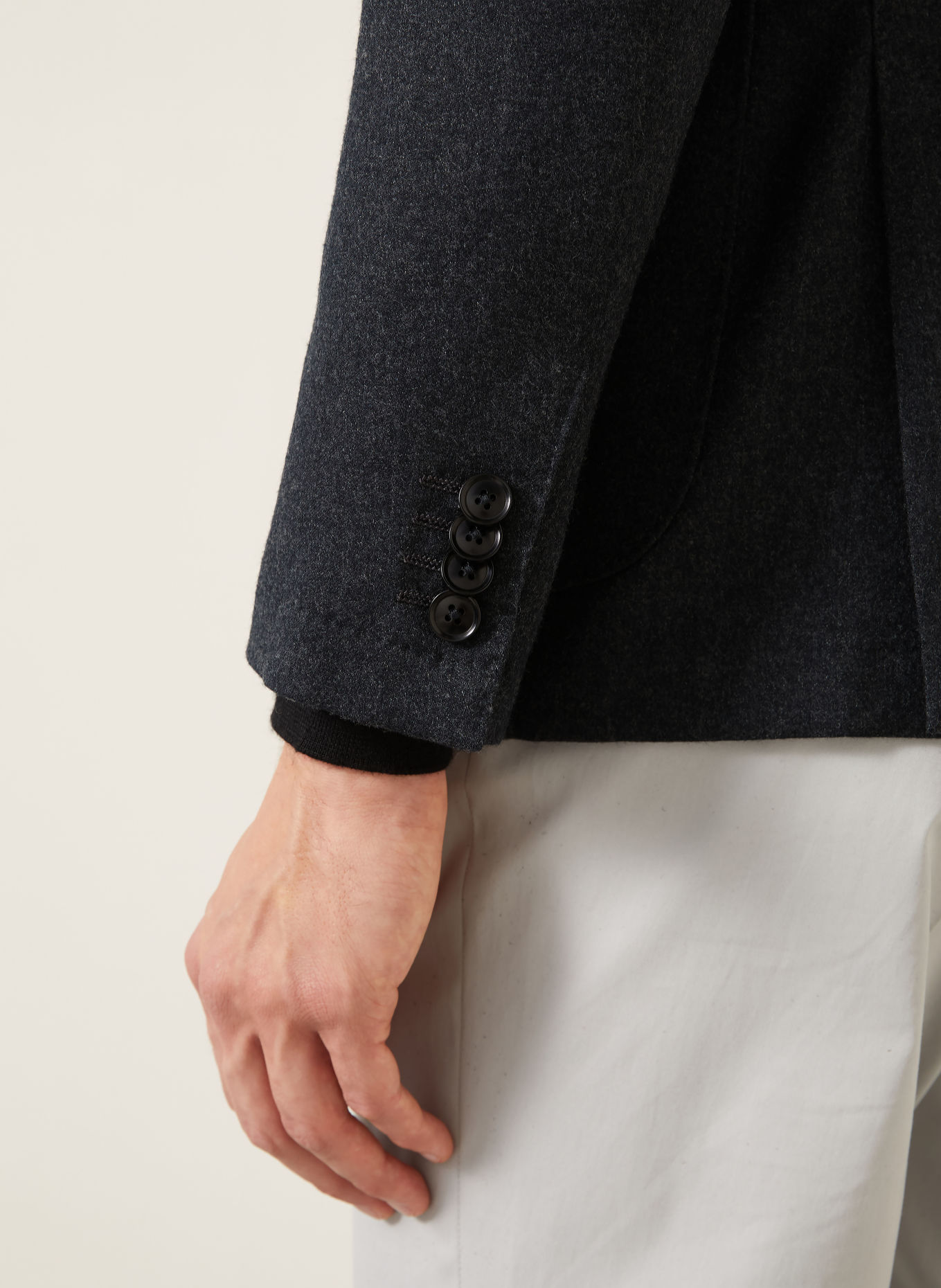 ZEGNA Veste en flanelle coupe extra slim: GRIS FONCÉ