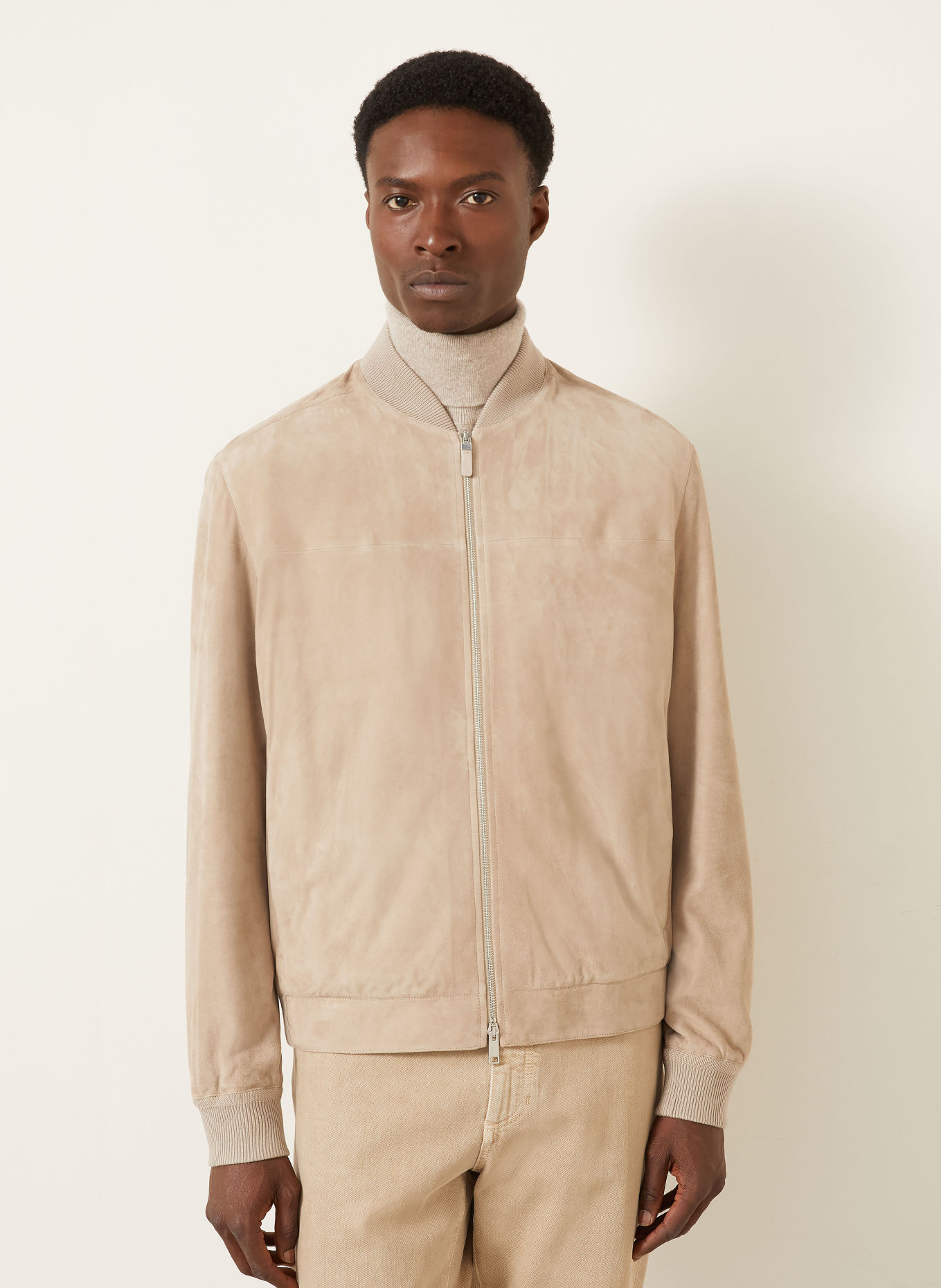 ZEGNA Lederblouson: BEIGE