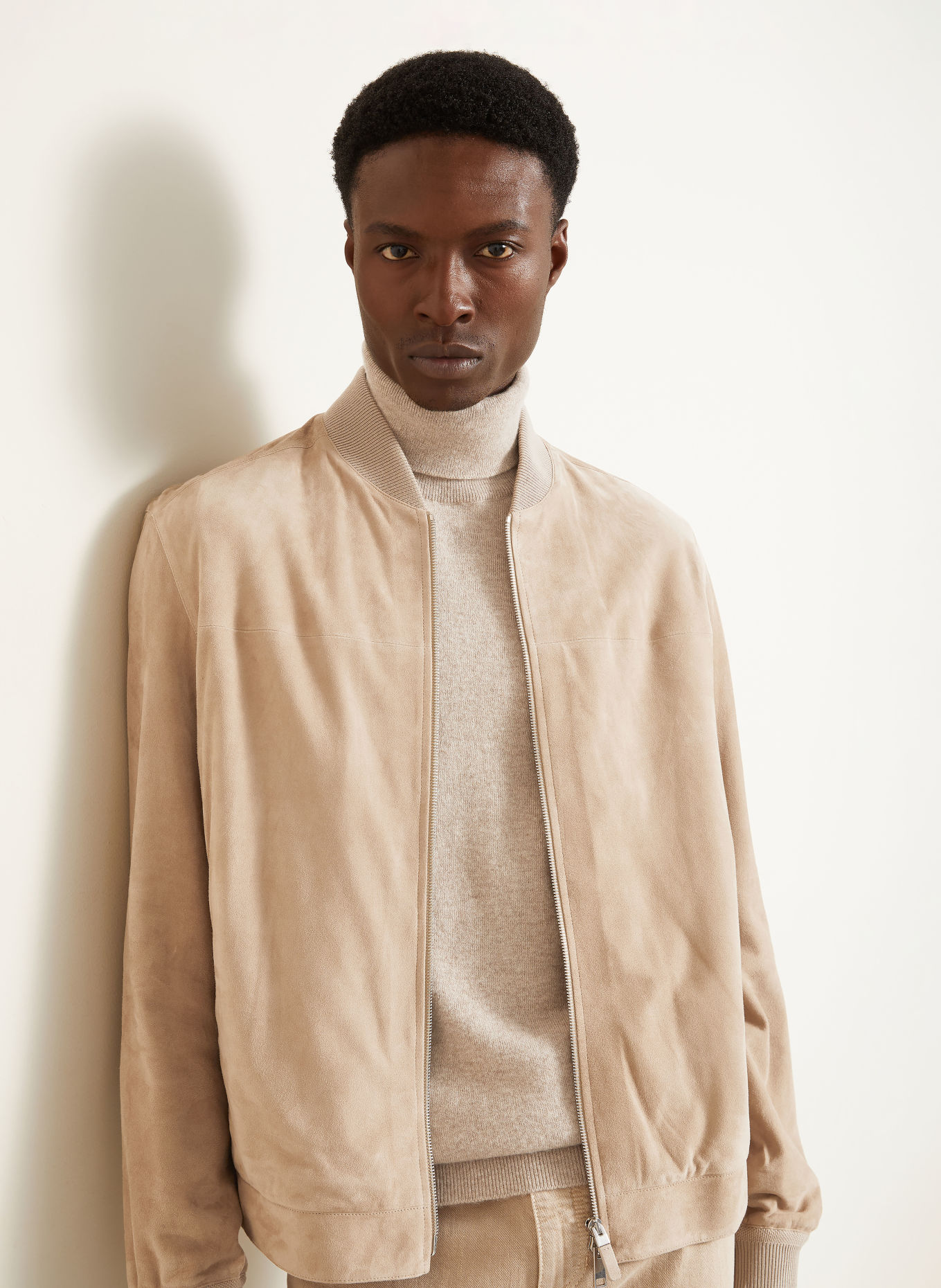 ZEGNA Lederblouson: BEIGE