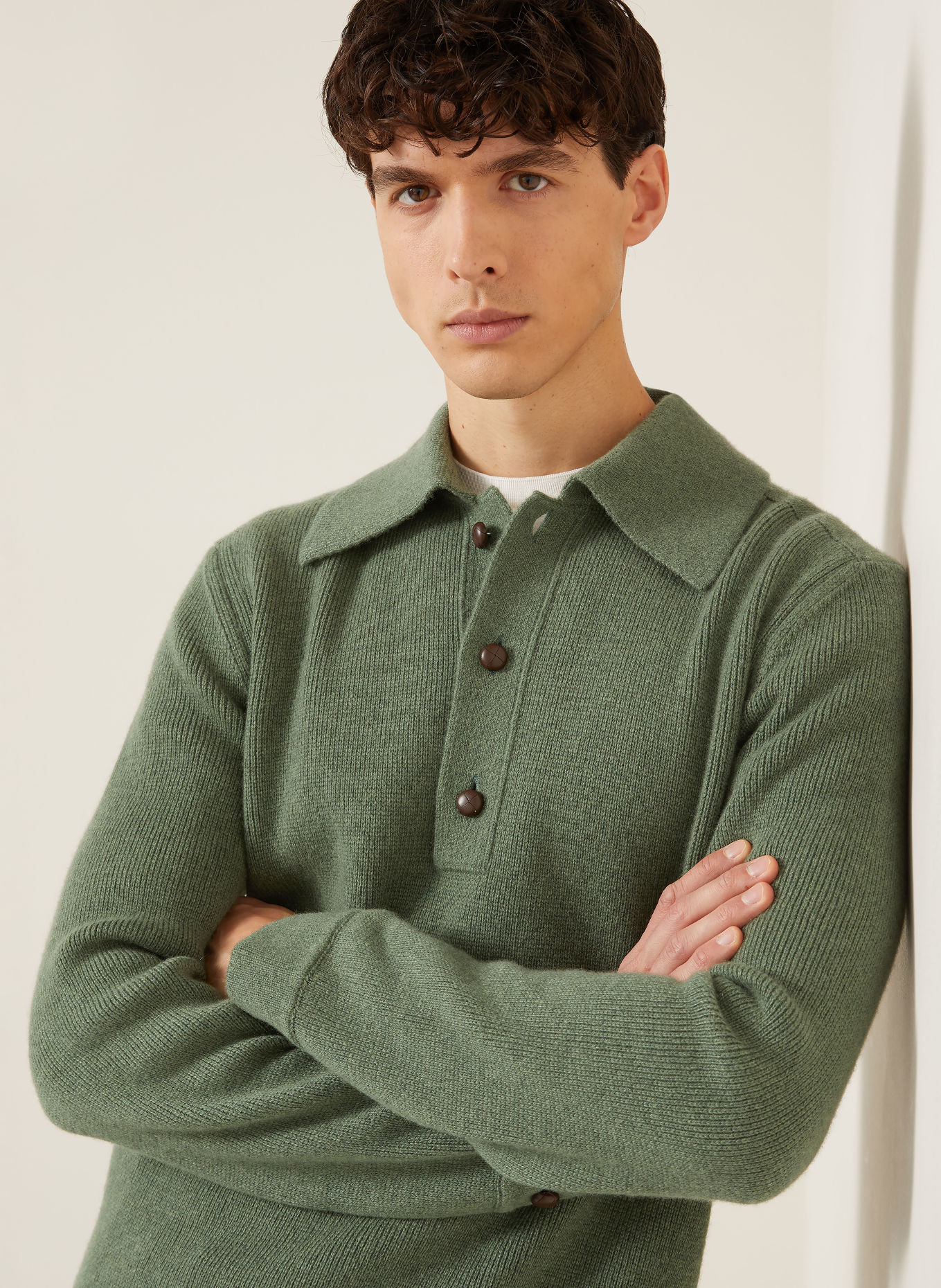 ZEGNA Koszulka polo z dzianiny z kaszmiru: ZIELONY
