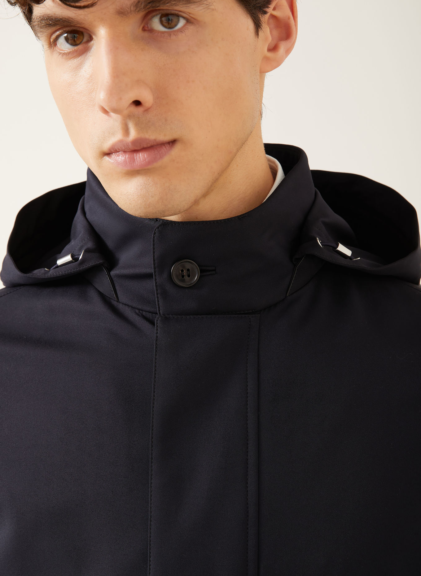 ZEGNA Parka à capuche amovible: BLEU FONCÉ