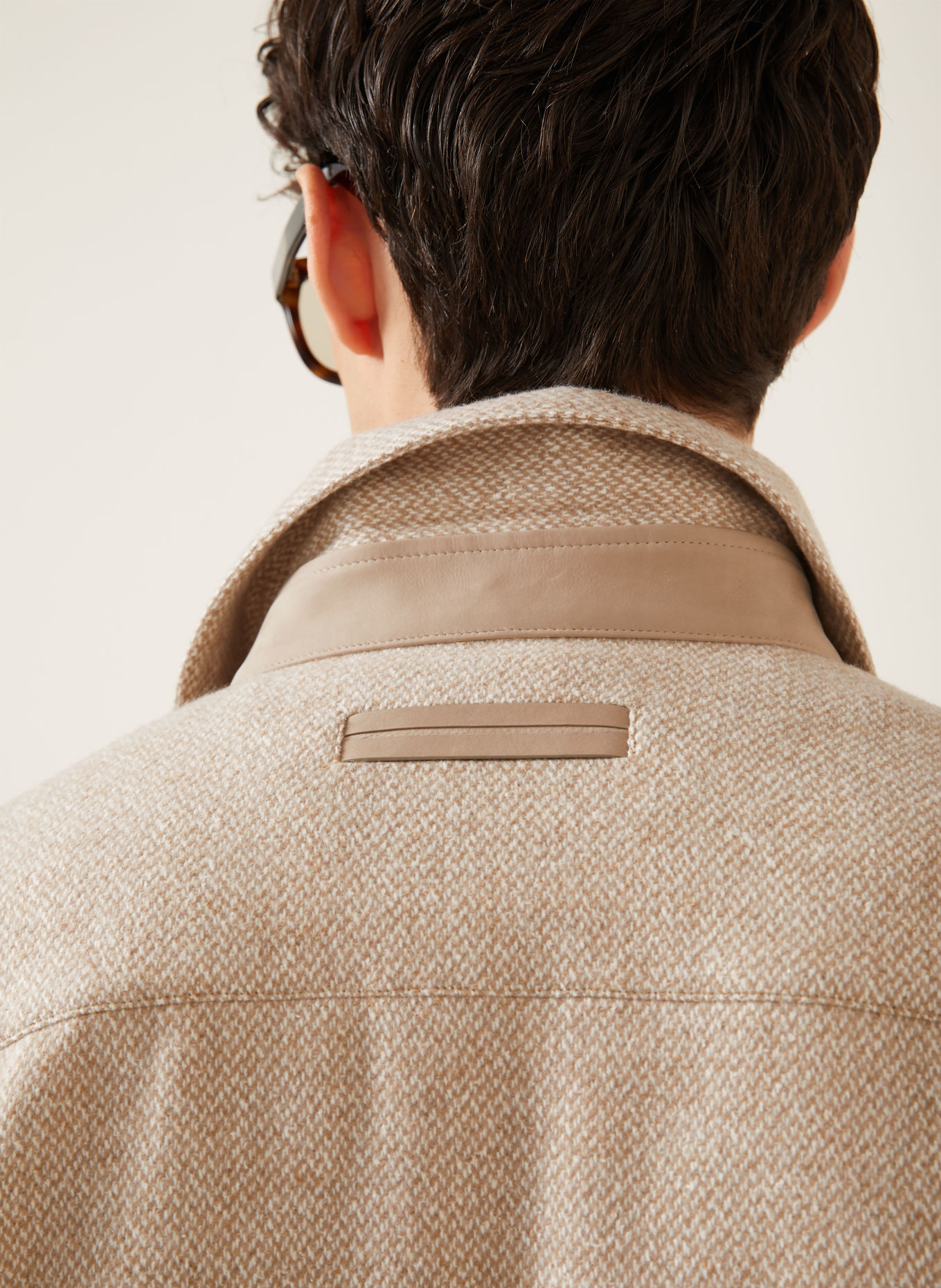 ZEGNA Overshirt with cashmere and silk: BEIGE / WHITE