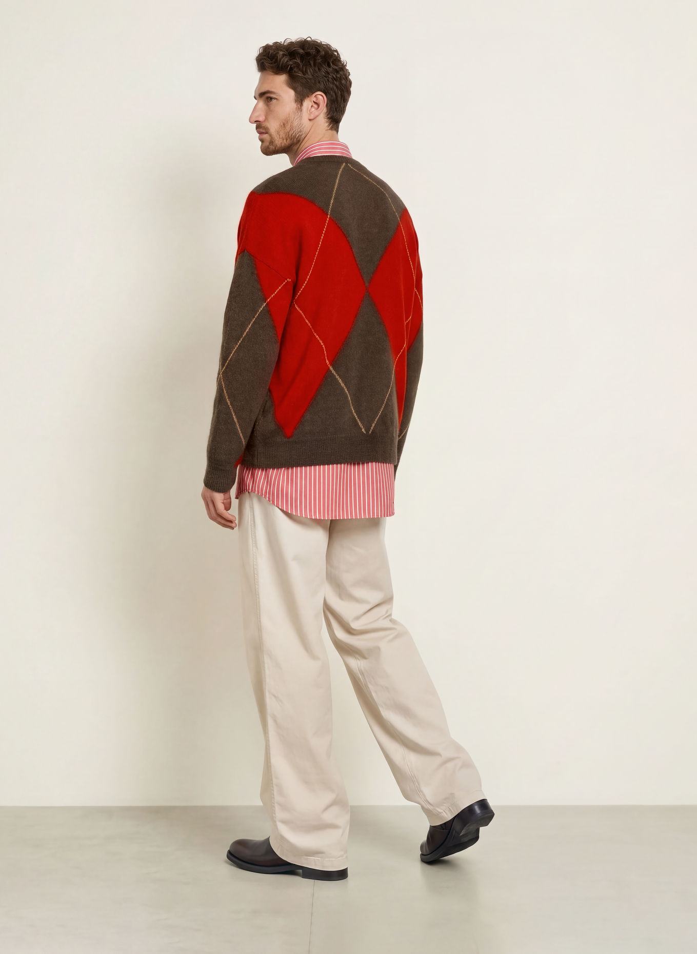 DRYKORN Pullover NEELIO mit Alpaka: ROT / HELLBRAUN / BRAUN