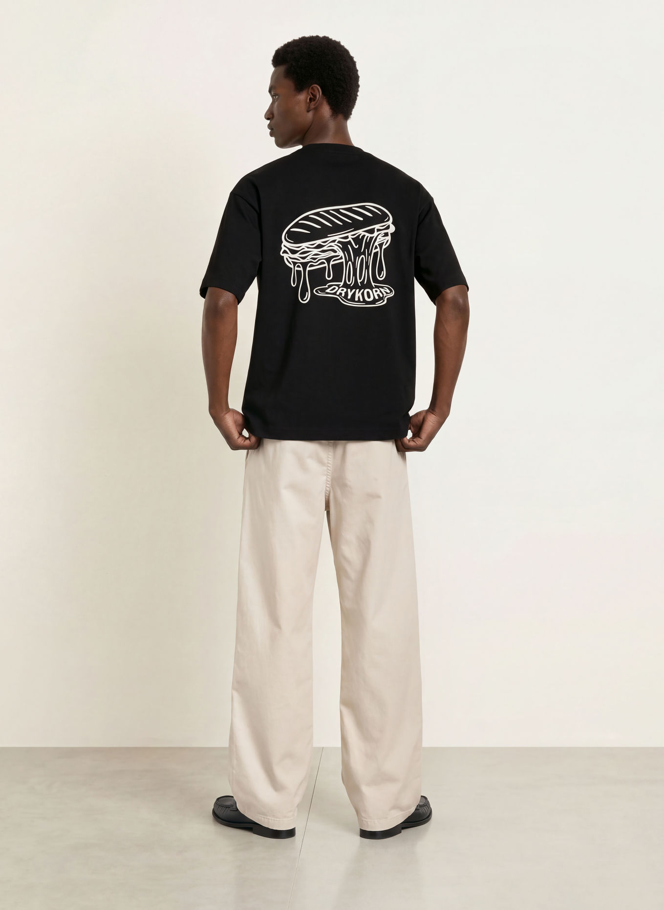 DRYKORN T-shirt MATEGON_PANINI: BLACK / WHITE