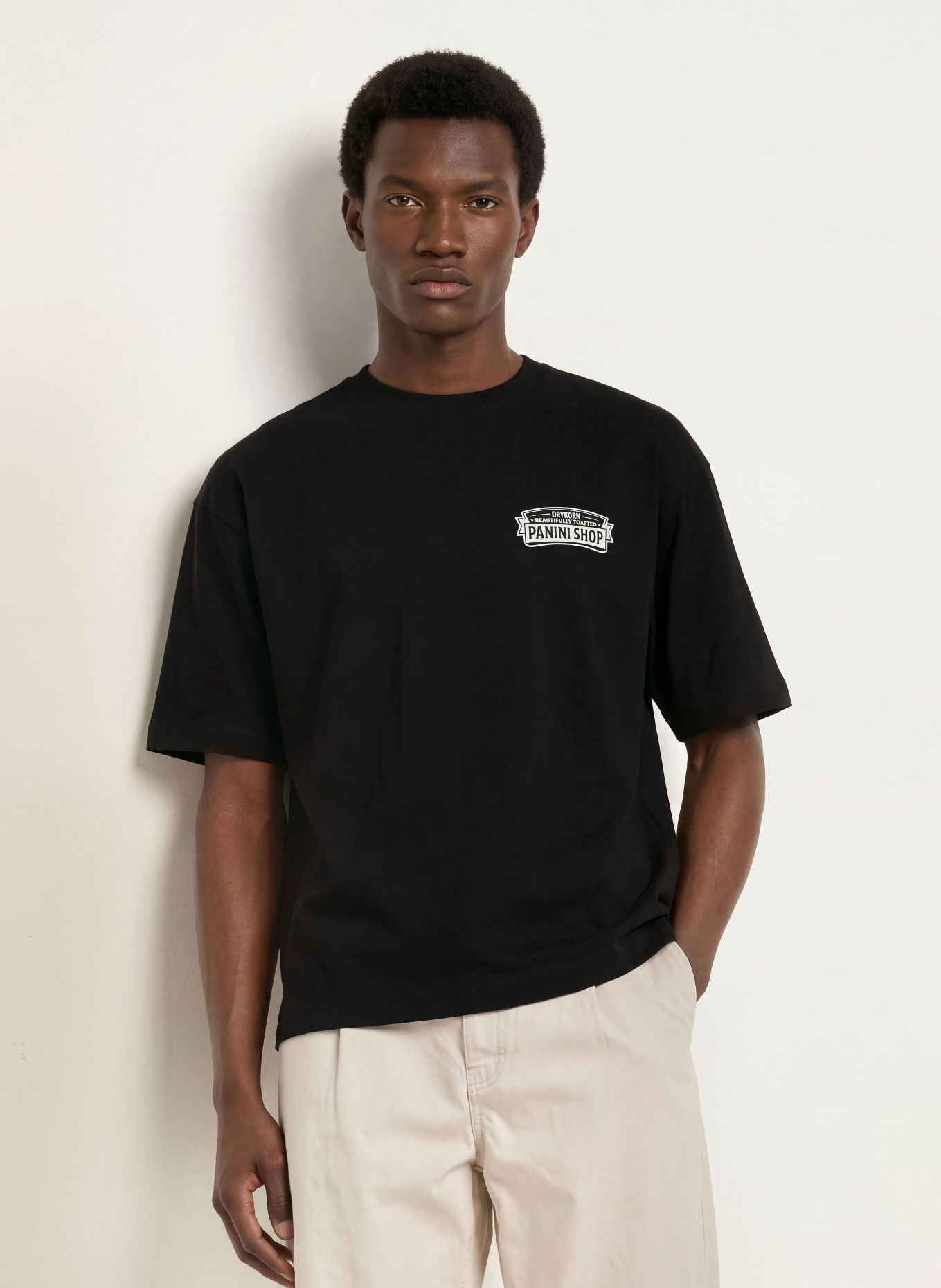 DRYKORN T-shirt MATEGON_PANINI: BLACK / WHITE