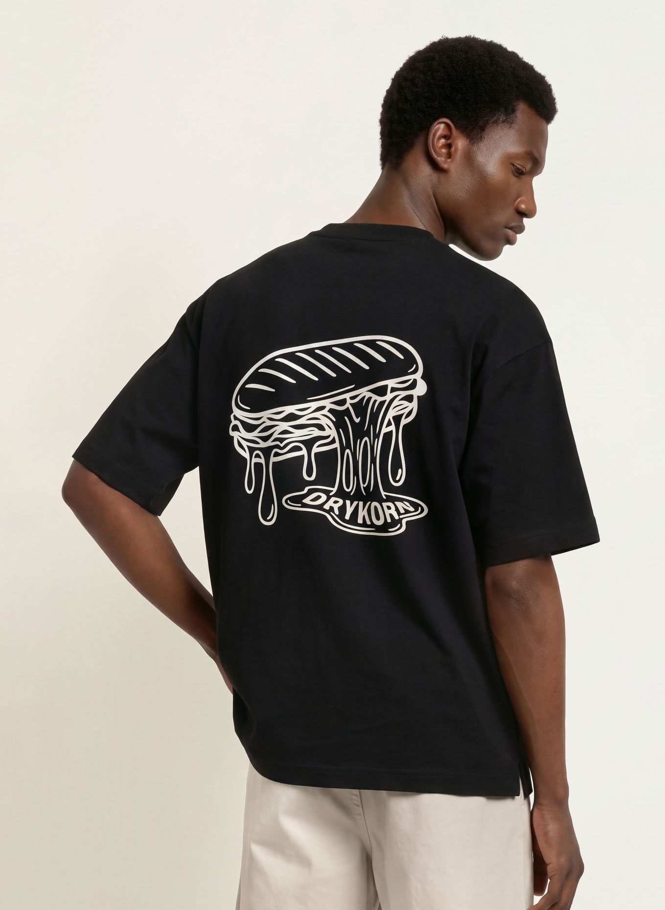 DRYKORN T-shirt MATEGON_PANINI: BLACK / WHITE