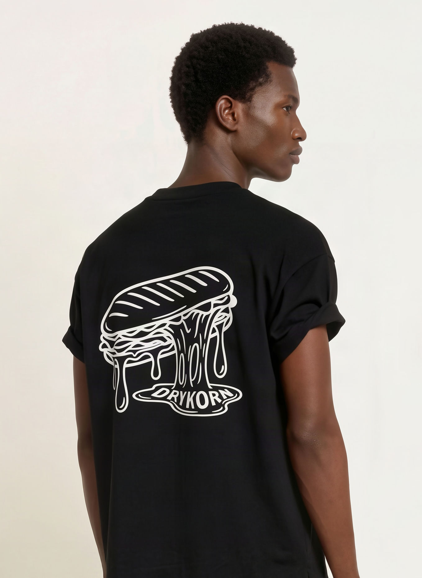 DRYKORN T-shirt MATEGON_PANINI: BLACK / WHITE