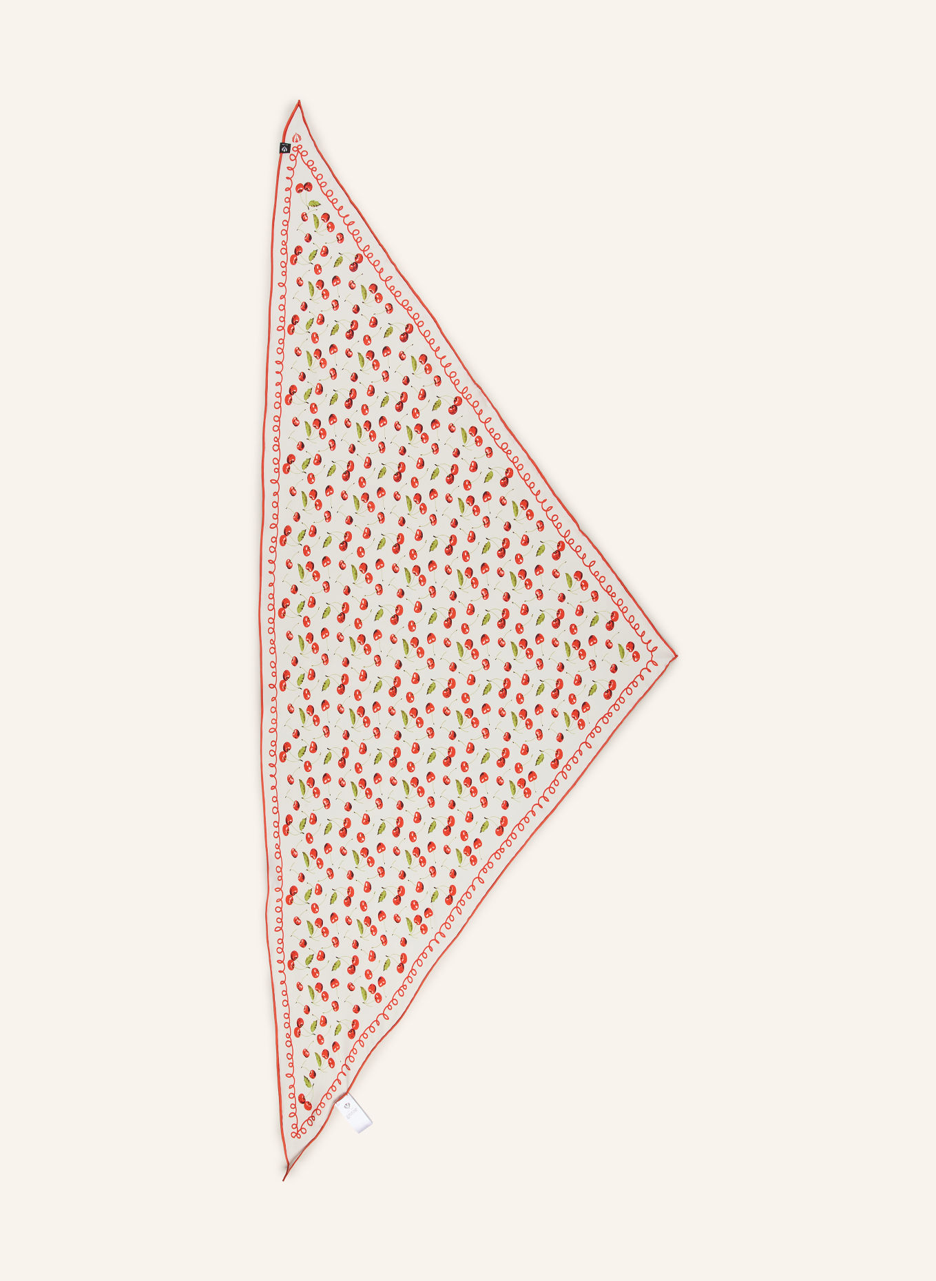 FRAAS Silk triangular scarf: RED / CREAM / GREEN