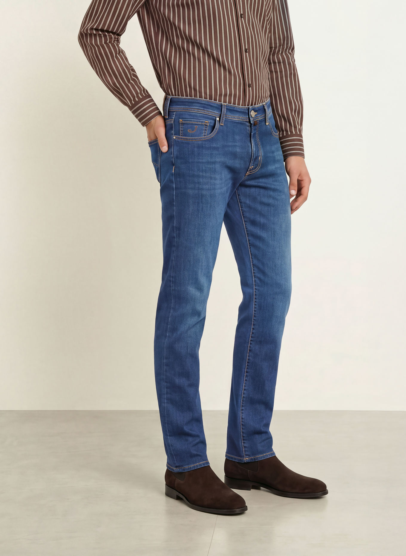 JACOB COHEN BARD Slim Fit Jeans: 200D Mid Blue