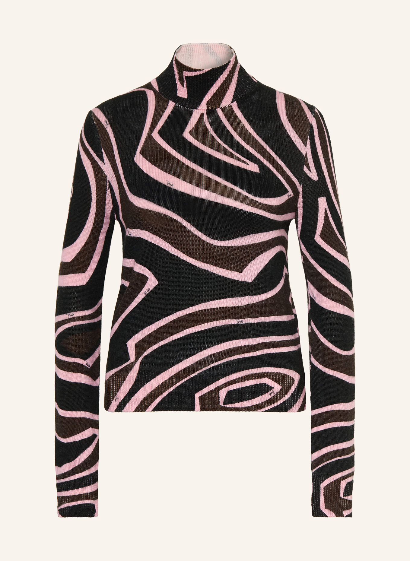PUCCI Pullover: DUNKELBRAUN / ROSA