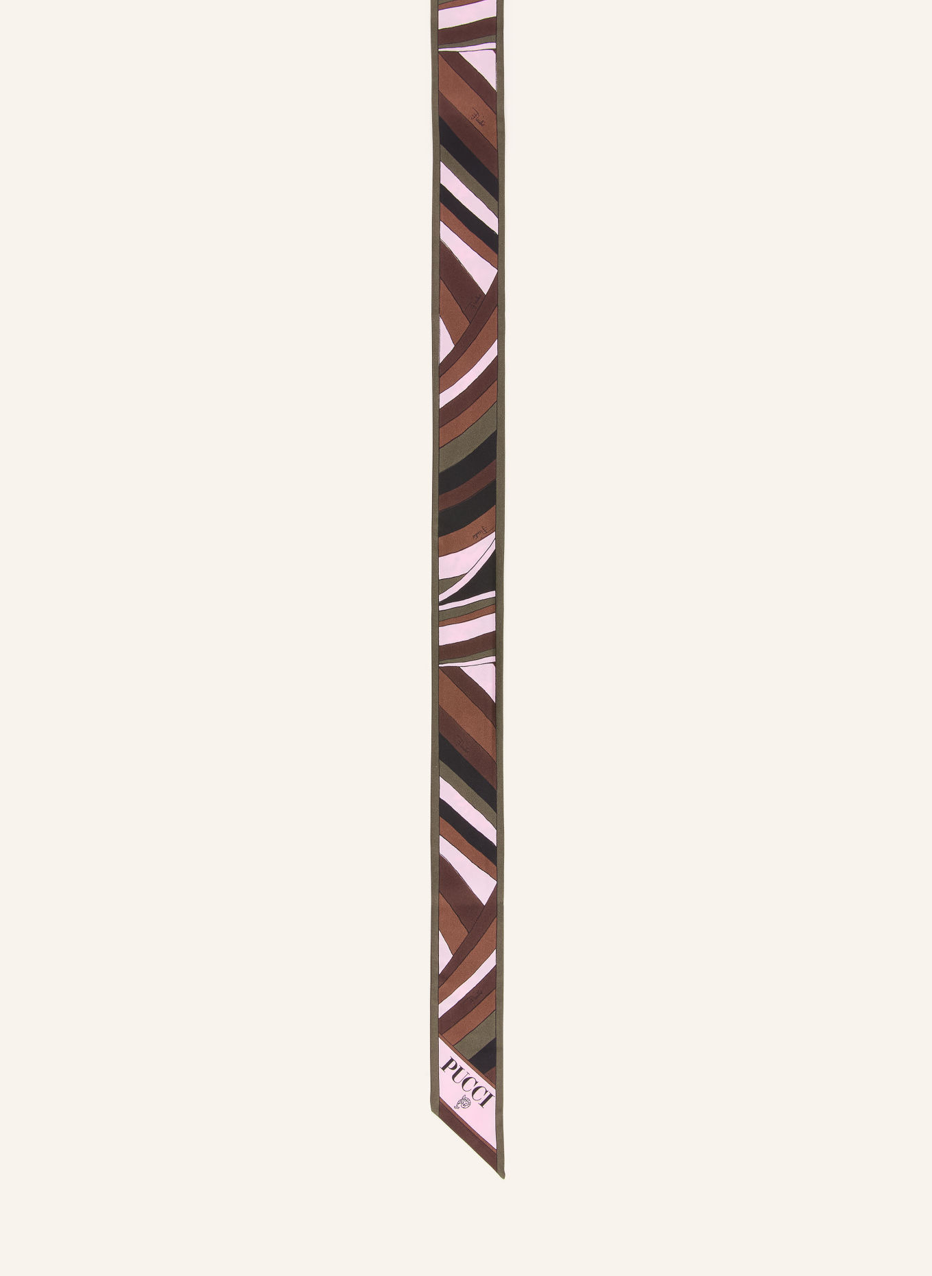 PUCCI Silk scarf: KHAKI / LIGHT PINK / BLACK