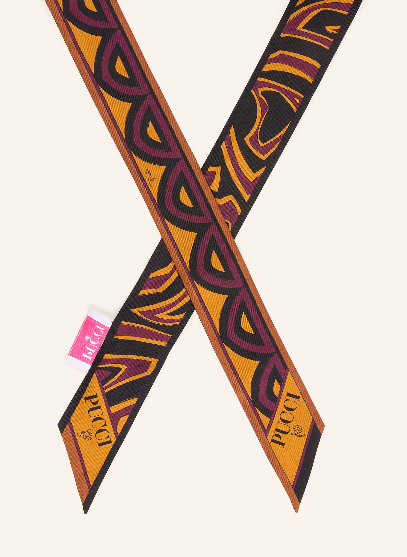 PUCCI Silk scarf: DARK RED / DARK ORANGE / BLACK