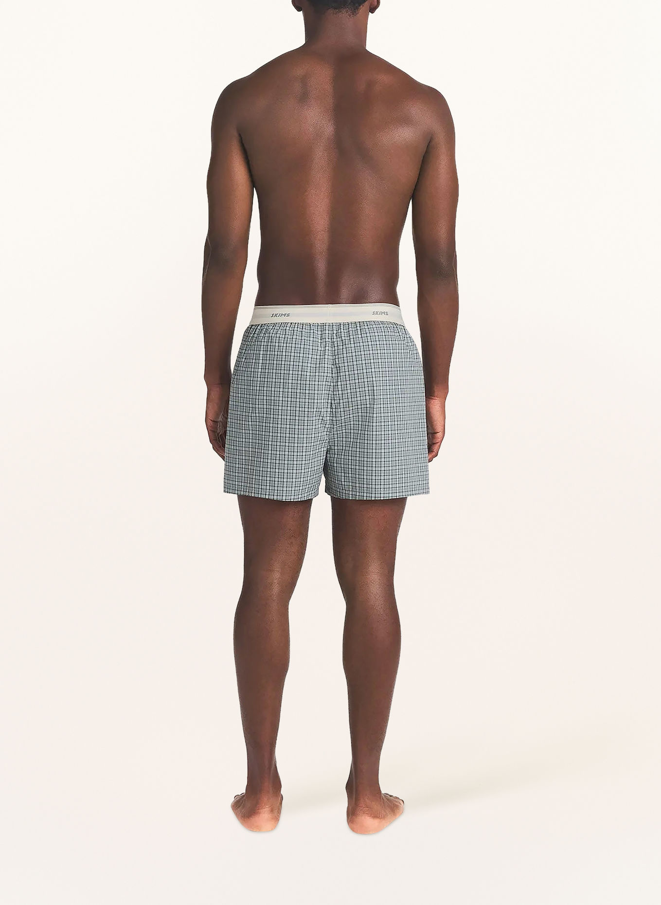 SKIMS Woven boxer shorts COTTON POPLIN: FULL MOON CHECK