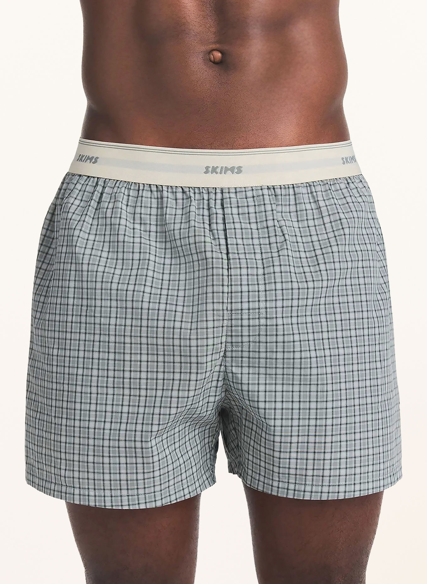 SKIMS Woven boxer shorts COTTON POPLIN: FULL MOON CHECK