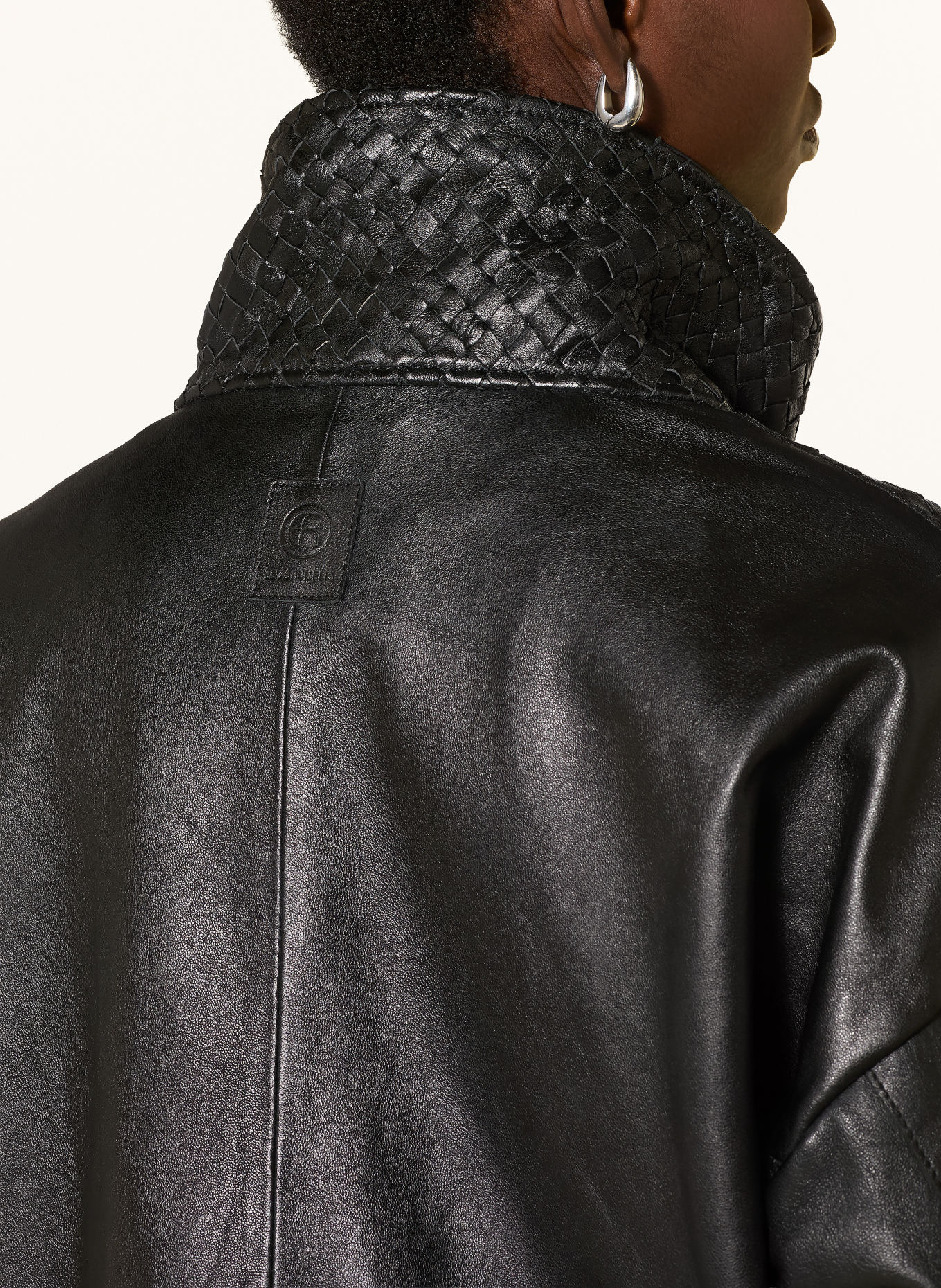 ELIAS RUMELIS DALIDA Leather Jacket: BLACK