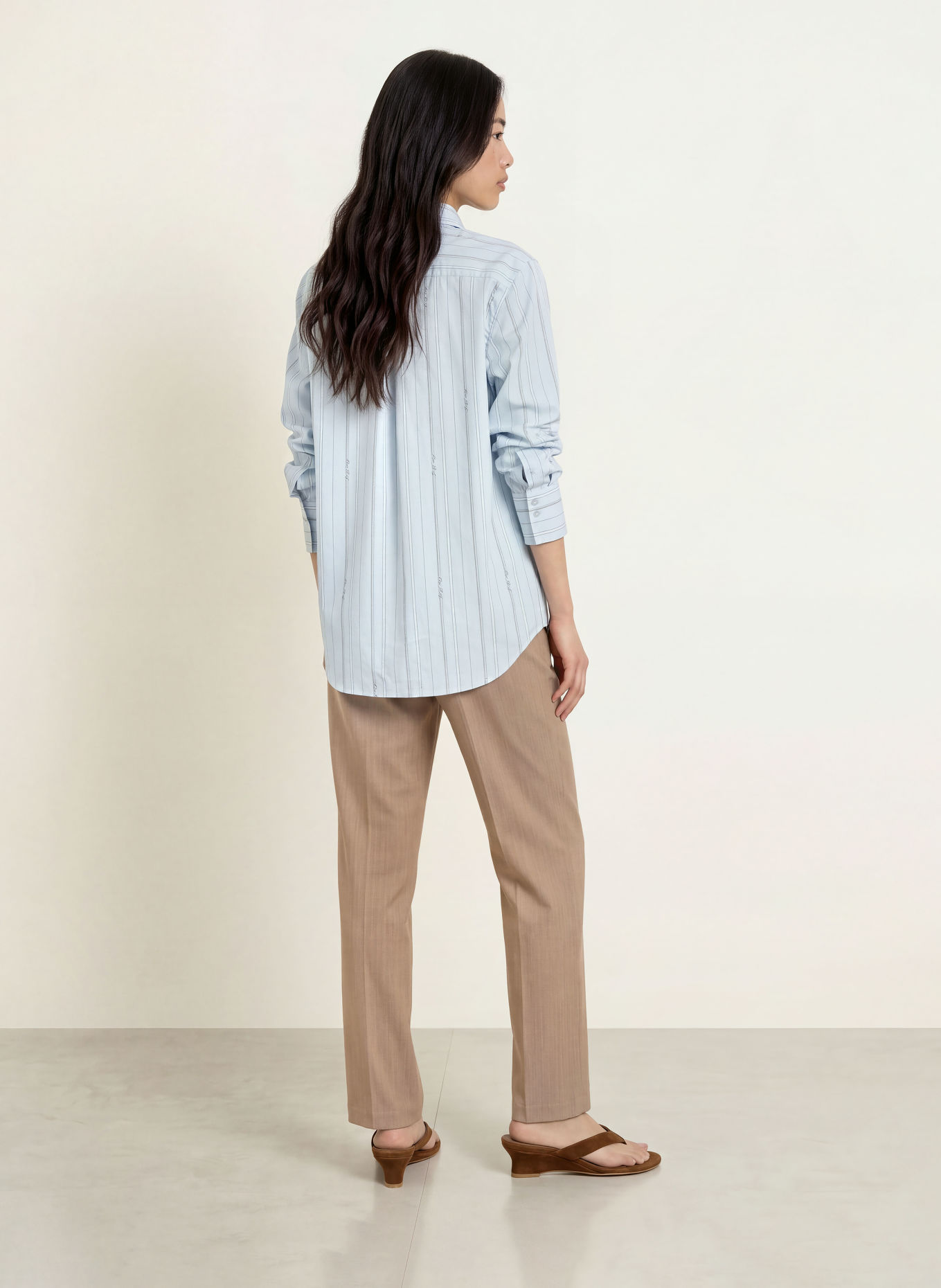 ELIAS RUMELIS Marlenehose SIRA: BEIGE / BLAUGRAU