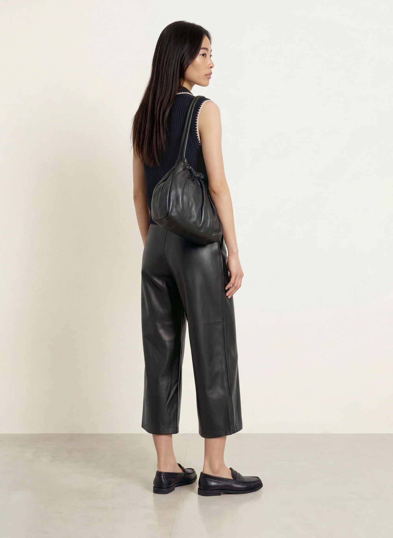 MORE & MORE Culotte i læderlook: SORT