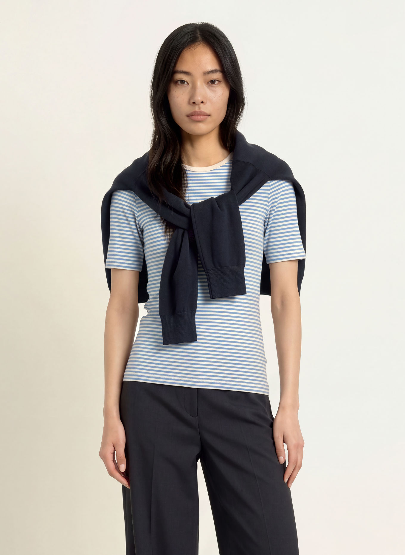 Marc O'Polo Strickshirt: CREME / BLAU