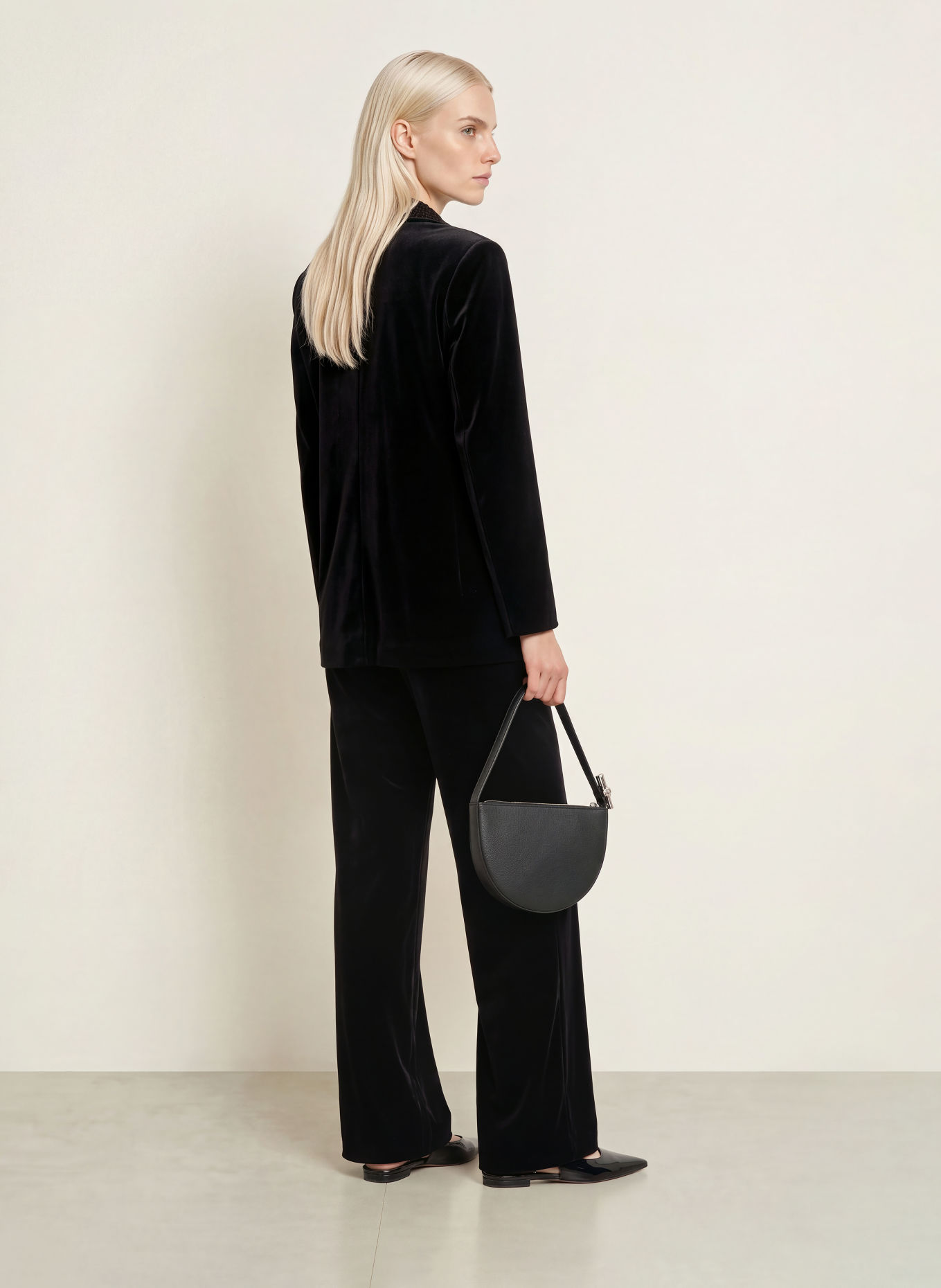 miss goodlife Fluwelen blazer met pailletten: ZWART