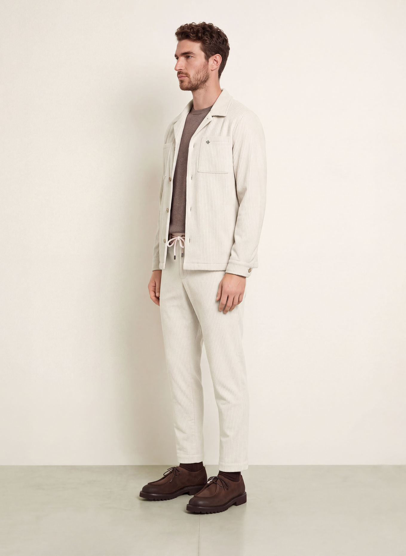 DISTRETTO 12 TORINO YORK Extra Slim Fit Cord Pants: 0013 PANNA