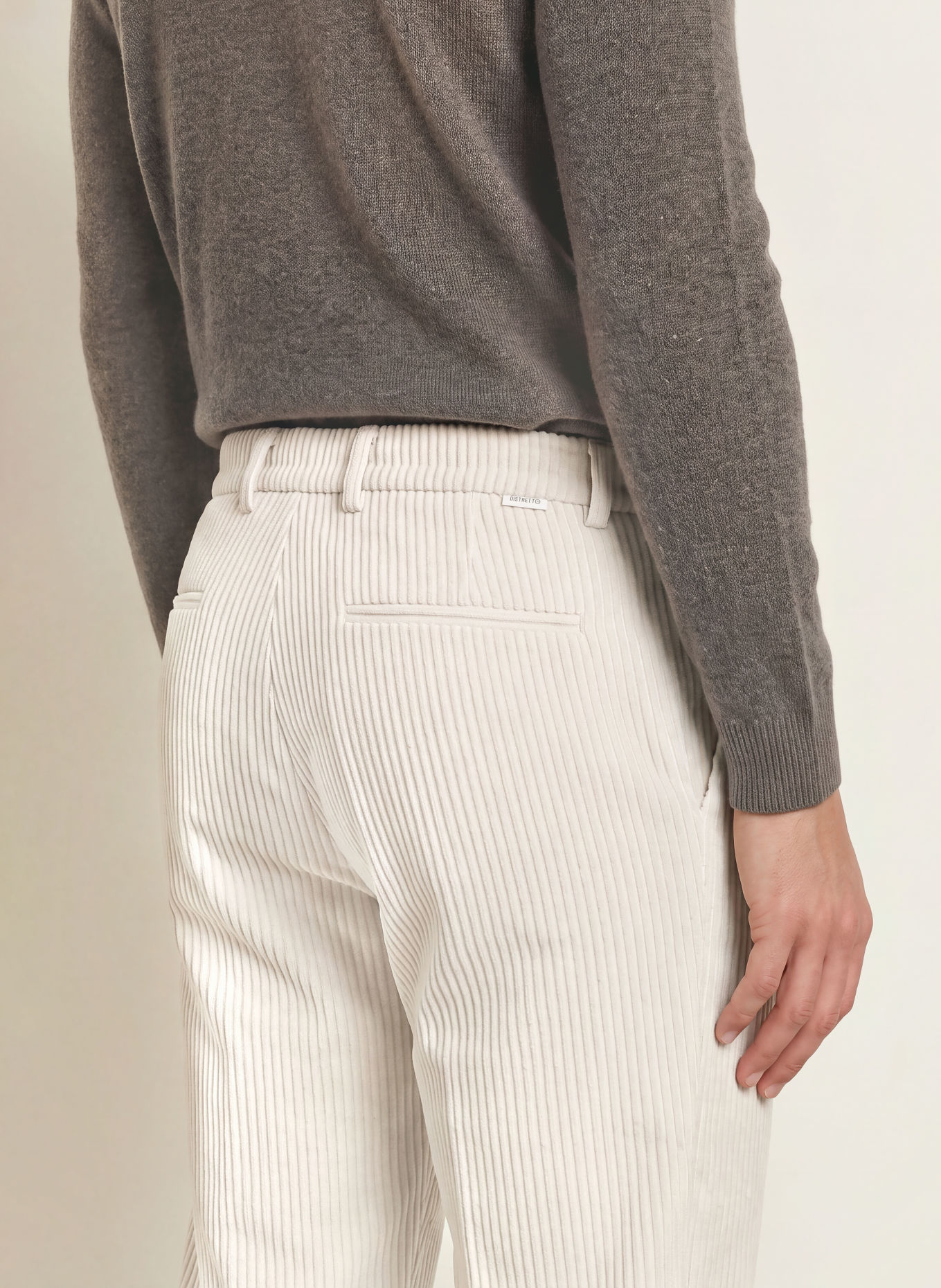 DISTRETTO 12 TORINO YORK Extra Slim Fit Cord Pants: 0013 PANNA