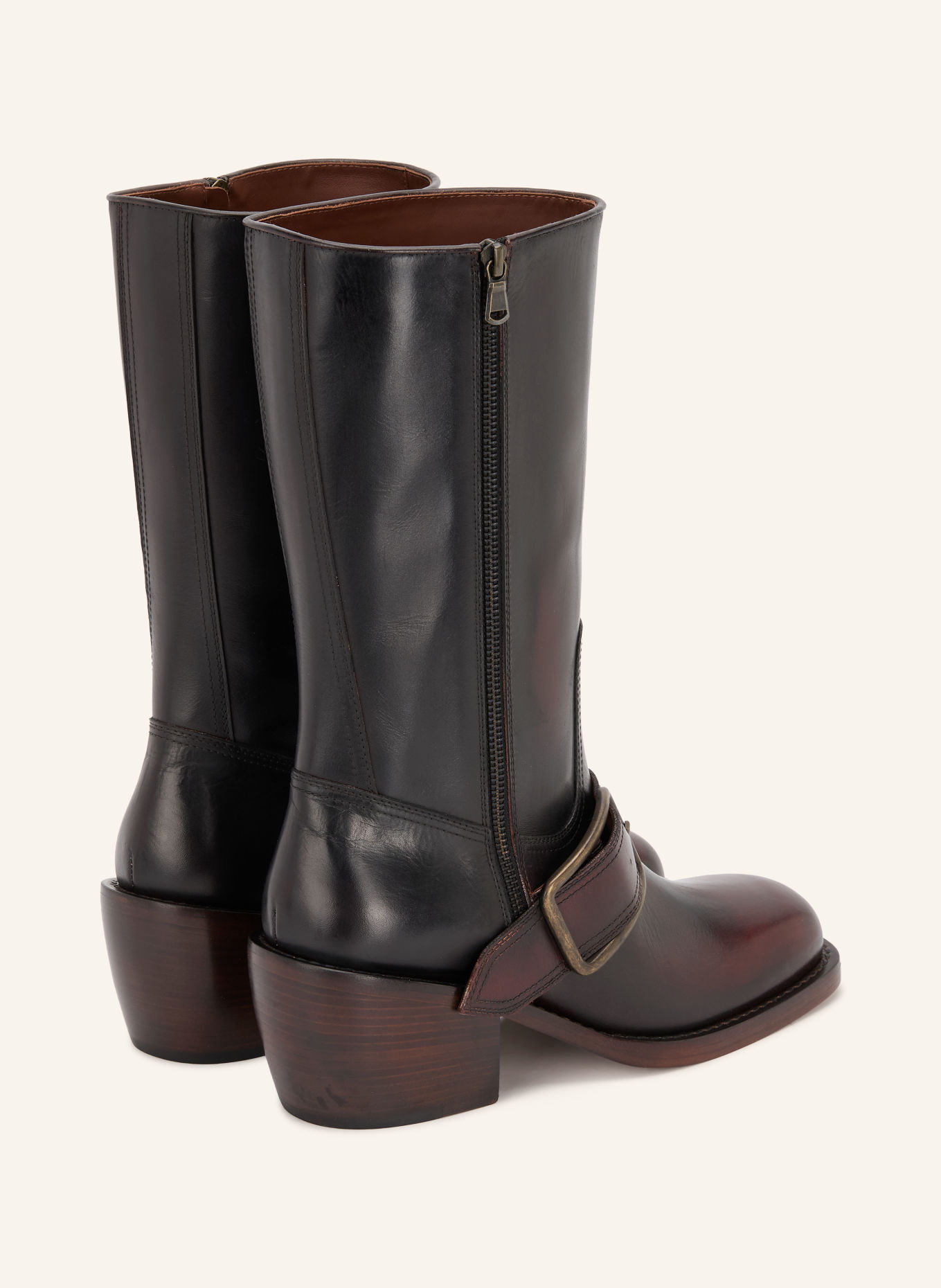 DRIES VAN NOTEN Biker Boots: DUNKELBRAUN
