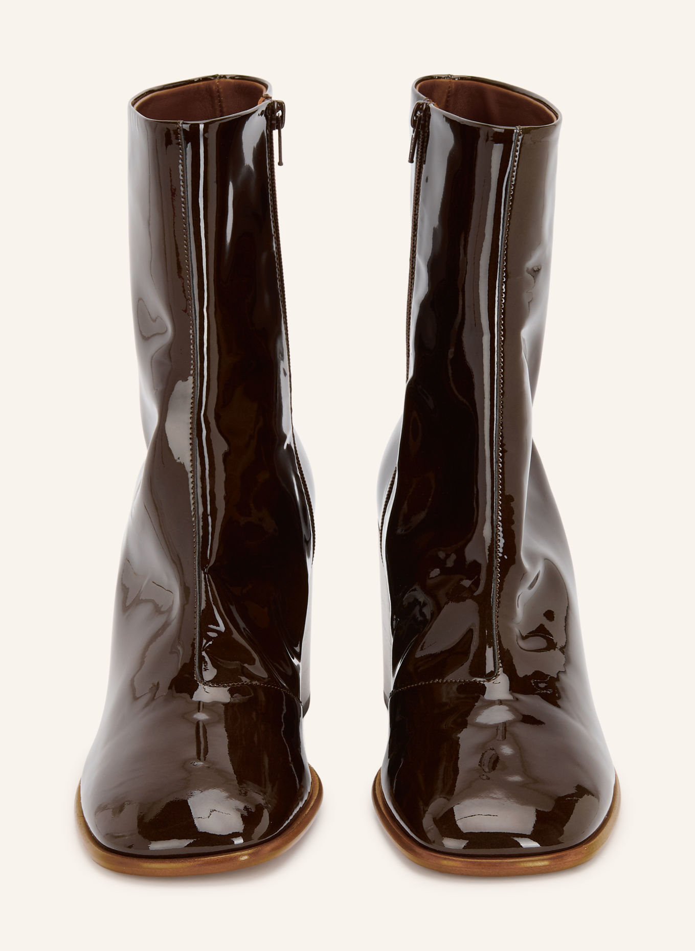 DRIES VAN NOTEN Lackstiefeletten: DUNKELBRAUN